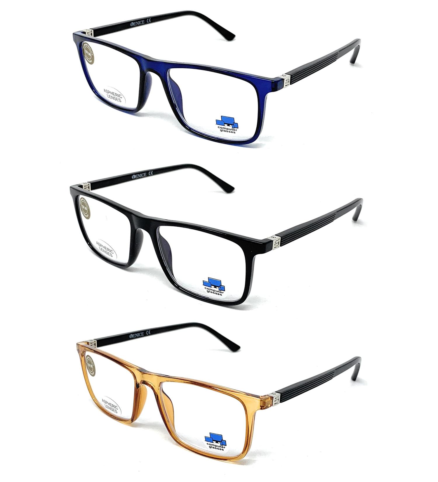 Buy Blue Light Filter Reading Glasses - Anti-Blue Light Computer Glasses Triple TR90 Ultralight for Men & Women Gamer Glasses Venice +1.00 - Pack of 3 - Buy Online on GoSupps.com