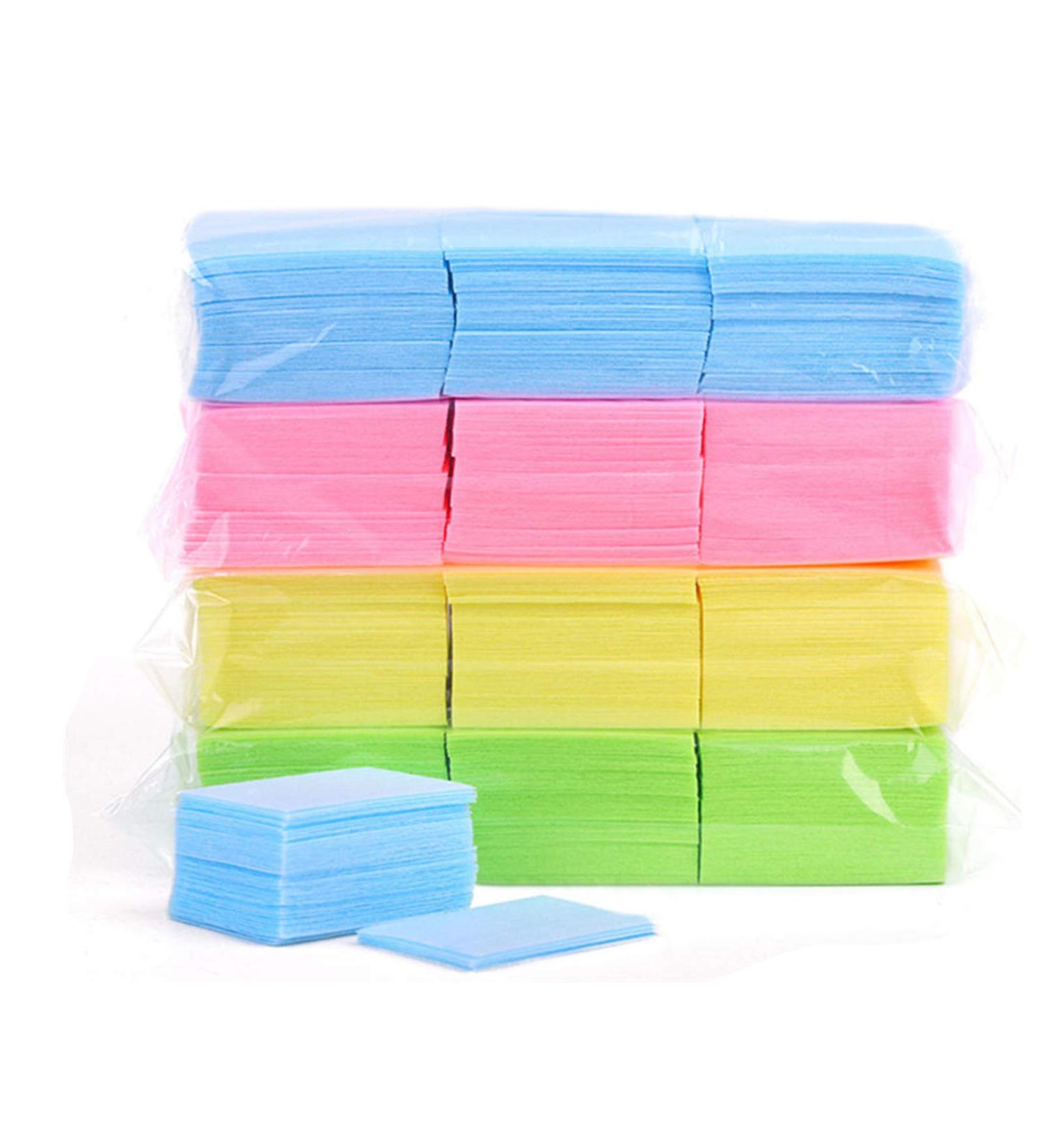 EORTA 1200 Pcs Disposable Nail Wipes for Nail Polish Removal - Lint Free Cotton Pads for Acrylic Gel Nails, Nail Art, Finger/Toenail Care - 2 Random Colors - Buy Online on GoSupps.com