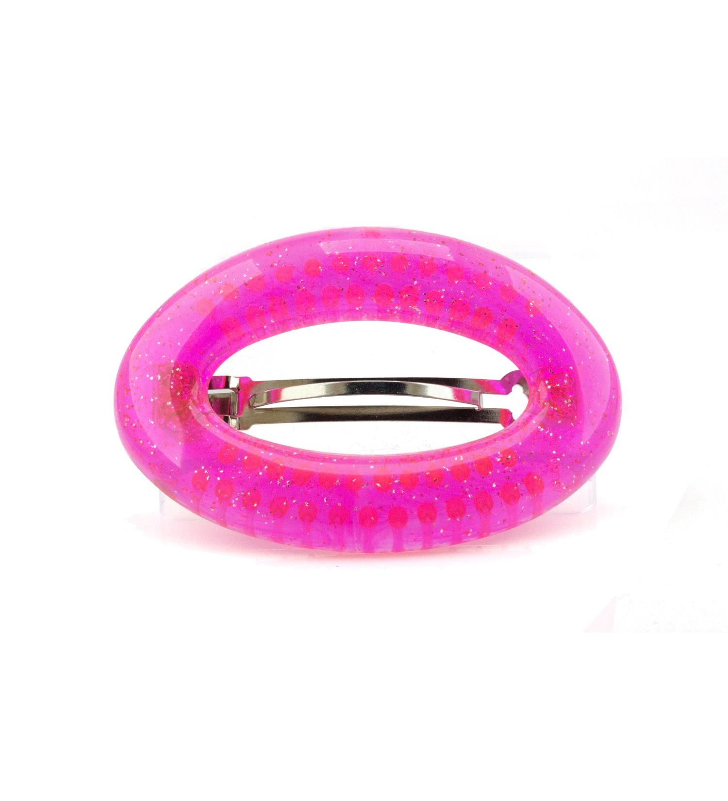 Buy Neon Pink Oval Patent Clasp (9.5x6cm) with Silver Glitter - Made in Germany | WeLoveBeads - International Shipping Available - Buy Online on GoSupps.com