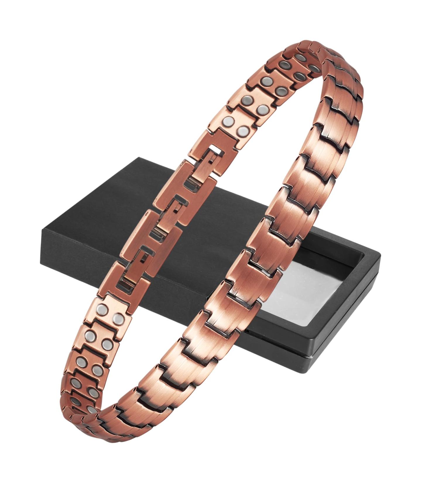 YINOX Magnetic Copper Anklet for Men - 26cm 10mm | Premium Quality Health Benefits Stylish Design - Shop Internationally! - Buy Online on GoSupps.com
