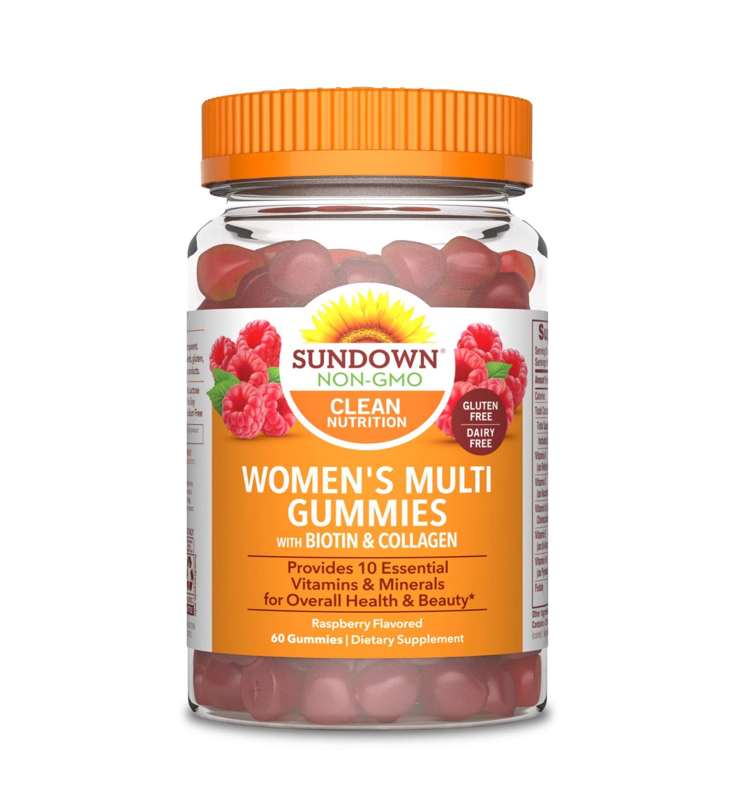 Sundown Naturals Women's Multivitamin Gummies with Biotin - Raspberry Flavor, 60 Count - Buy Online on GoSupps.com