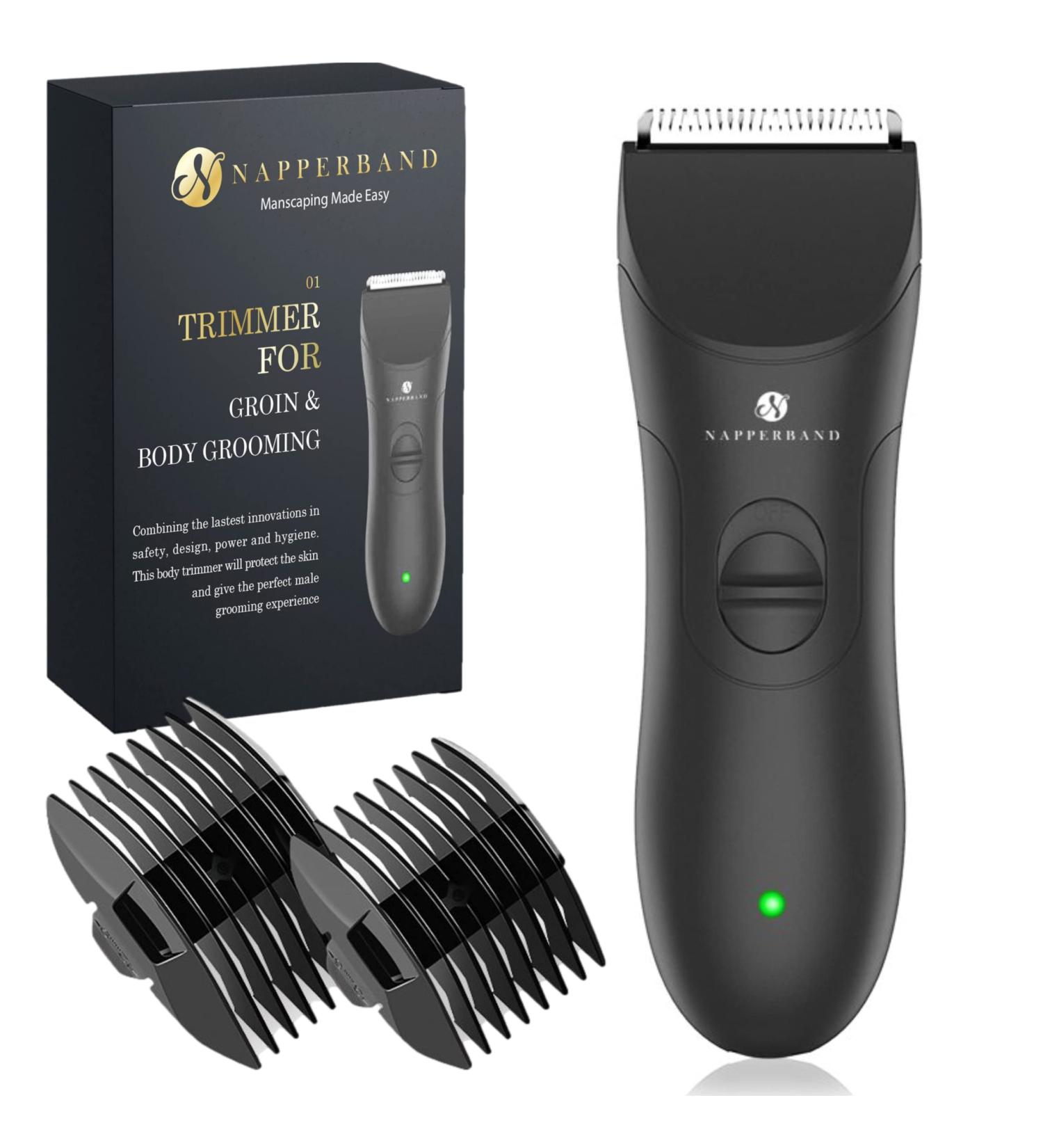 NAPPERBAND Pubic Hair Trimmer for Men - Rechargeable Grooming Kit with Ceramic Safety Blades for Precision Manscaping - Buy Online on GoSupps.com