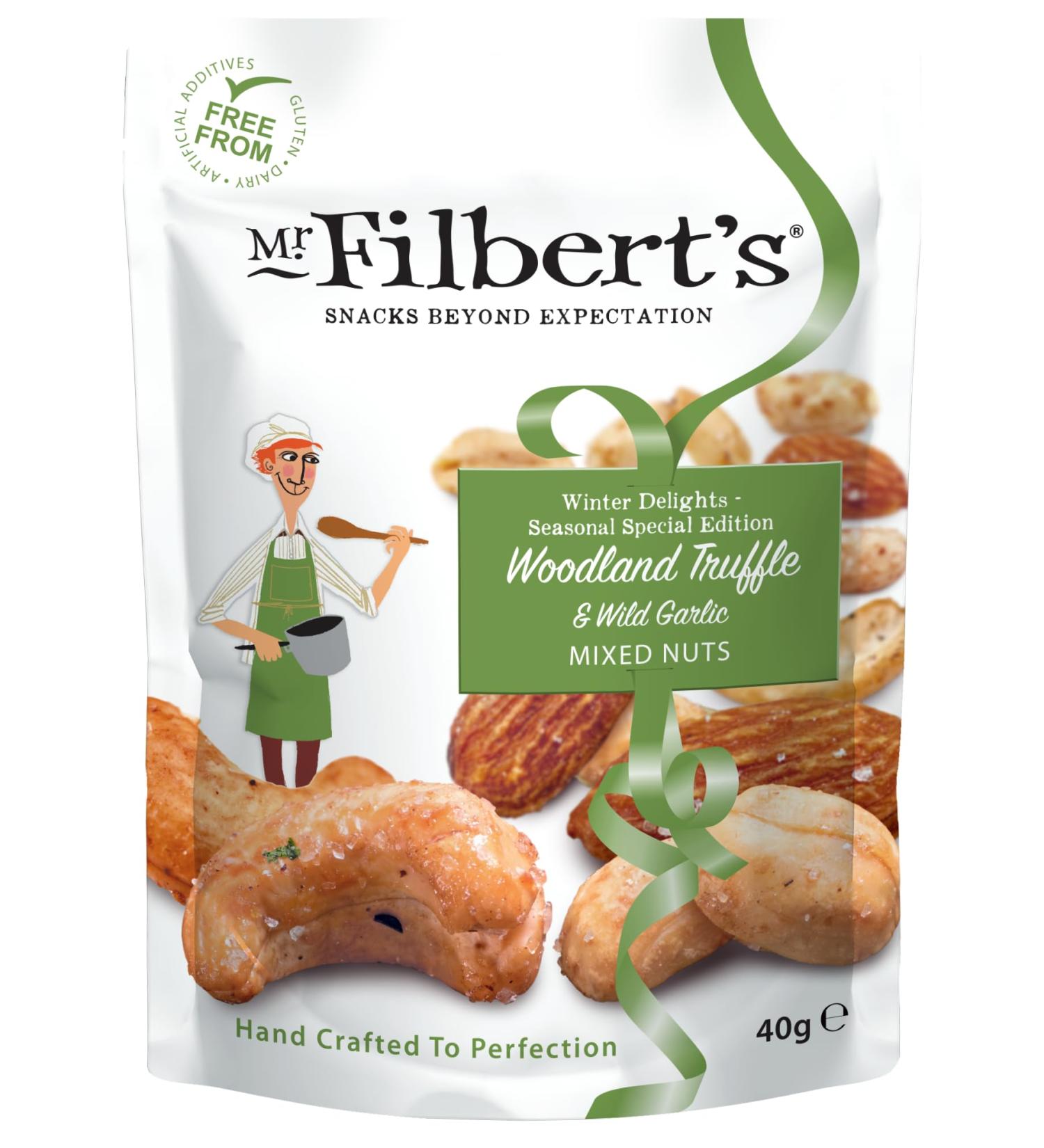 Mr Filbert's Woodland Truffle and Wild Garlic Mixed Nuts 20 x 40g || Christmas Special Edition || Winter Delights