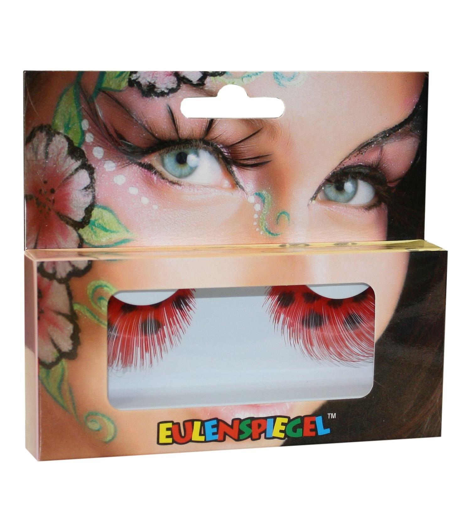 Shop Eulenspiegel 000366 Red & Black Dotted Artificial Eyelashes | Carnival & Theme Party Essentials with Glue & Instructions - Buy Online on GoSupps.com