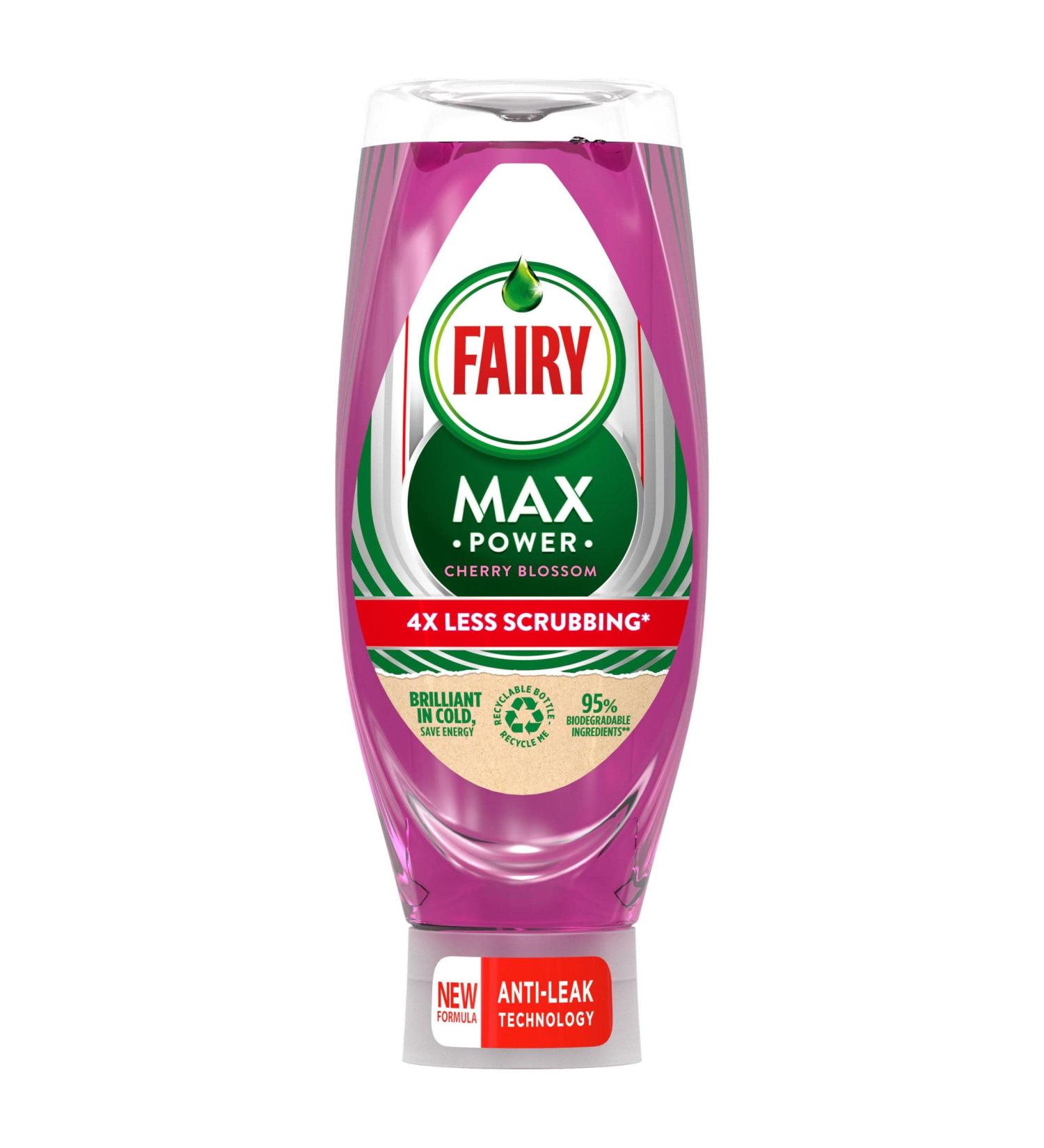 Fairy WUL Max Power Cherry Blossom - 4X Less Scrubbing 640ml