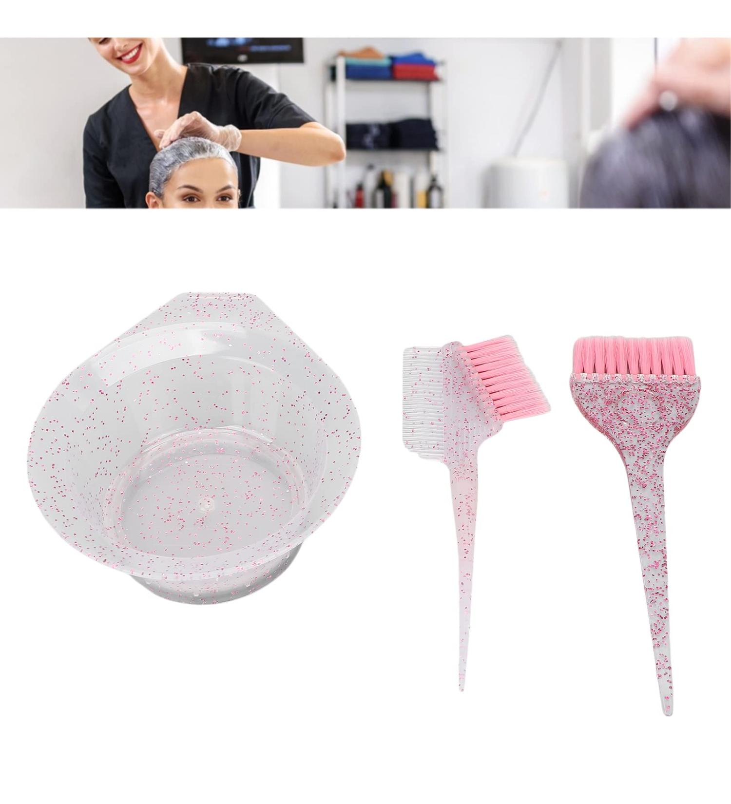 3PC Hair Dye Set - Color Mixer & Tinting Brush for Home & Salon Use | Pink Hair Coloring Comb & Barber Tools - Buy Online on GoSupps.com