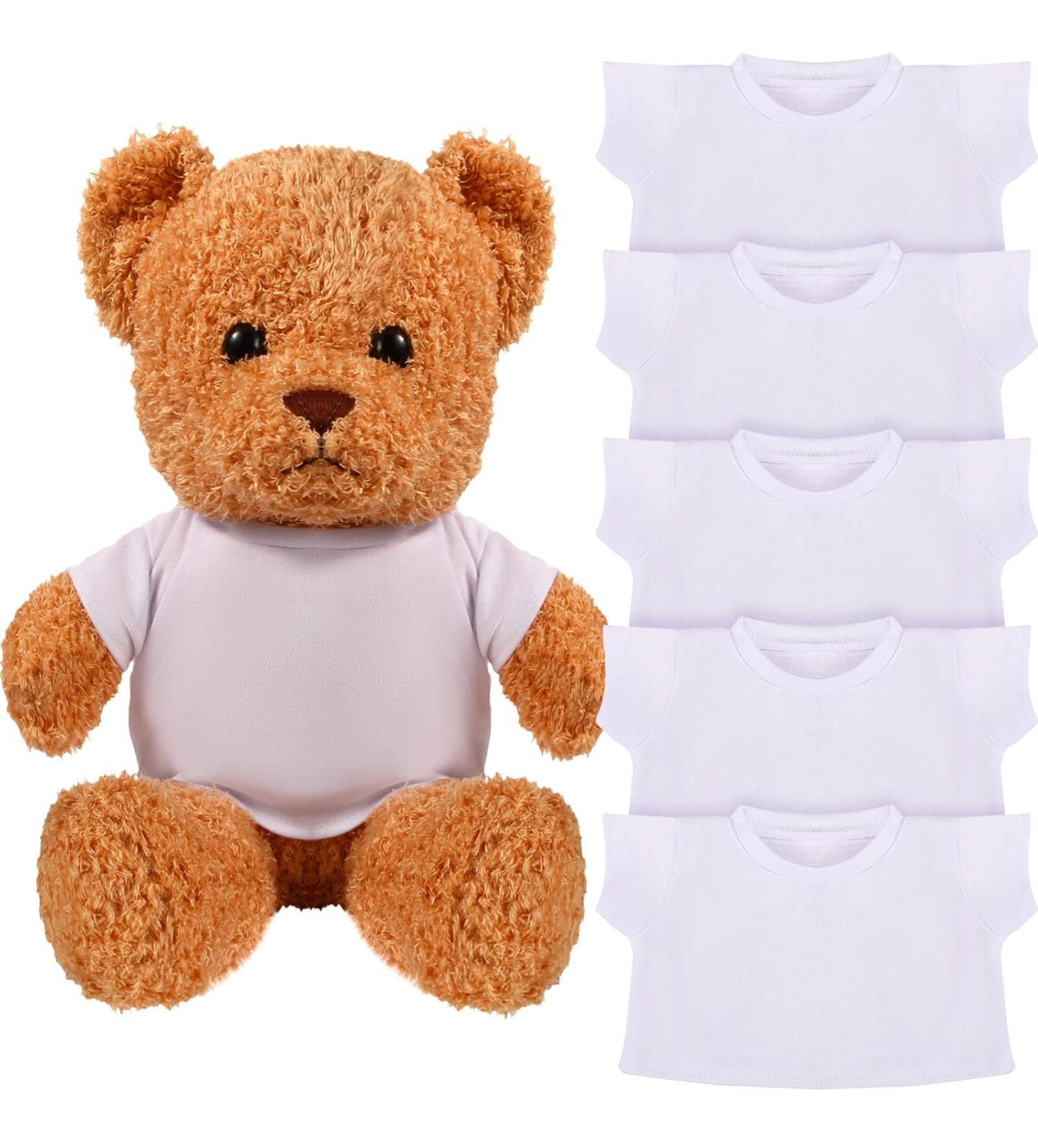 SKYLETY 6 Pcs White Bear Clothes Set for 14-18 Inch Stuffed Animals - Classic Crew Neck T-Shirt Design - Buy Online on GoSupps.com