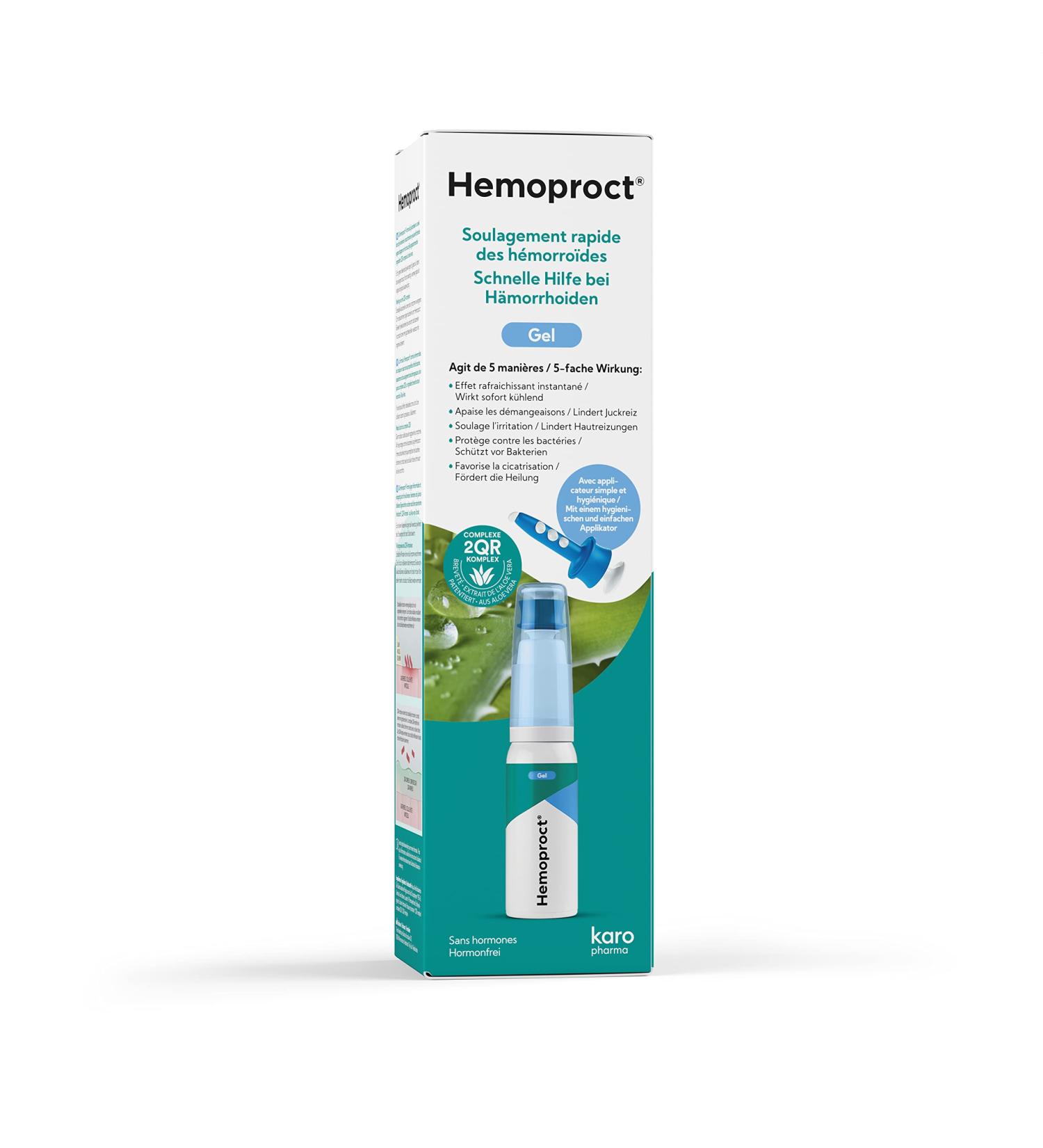Hemoproct Hemorrhoids Treatment - Cooling Gel - Treatment and Prevention - Helps Relieve Pain Itching and Irritation - Promo - Buy Online on GoSupps.com
