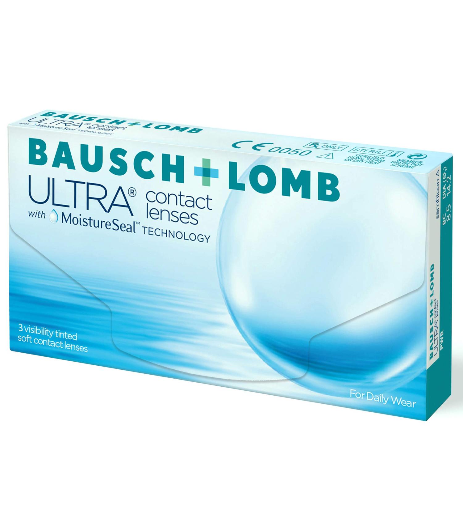 Bausch + Lomb Ultra Monthly Contact Lenses - Soft Spherical -3.0 Diopters | 3 Pack BC 8.5 mm Dia 14.2 mm - Best for Clear Vision - Buy Online on GoSupps.com