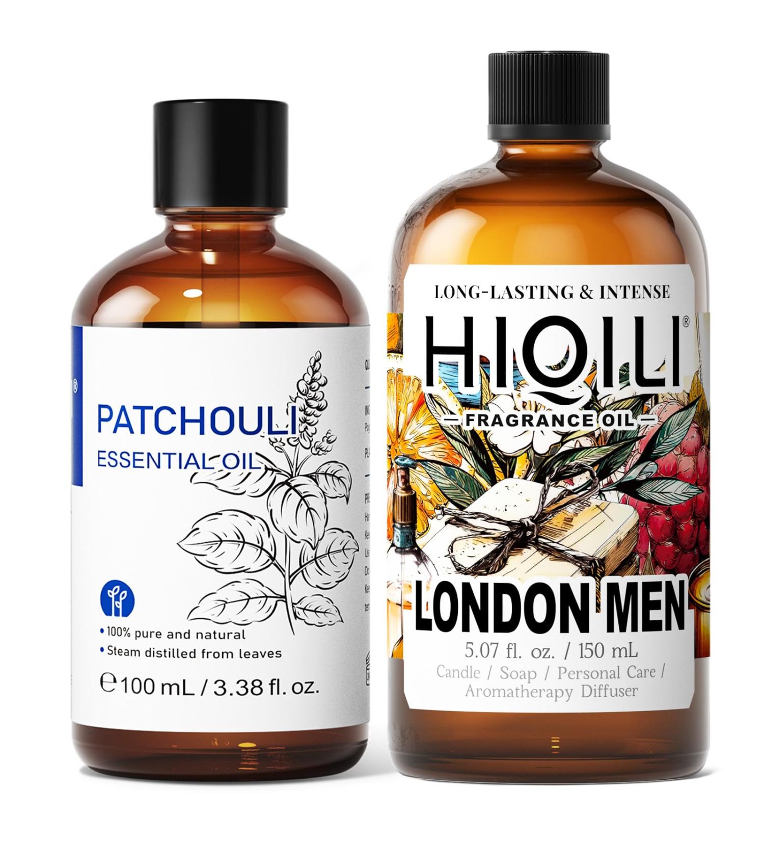 HIQILI 100ML Patchouli Essential Oil & 150ML London Men Fragrance Oil for DIY Diffuser - Buy Online on GoSupps.com