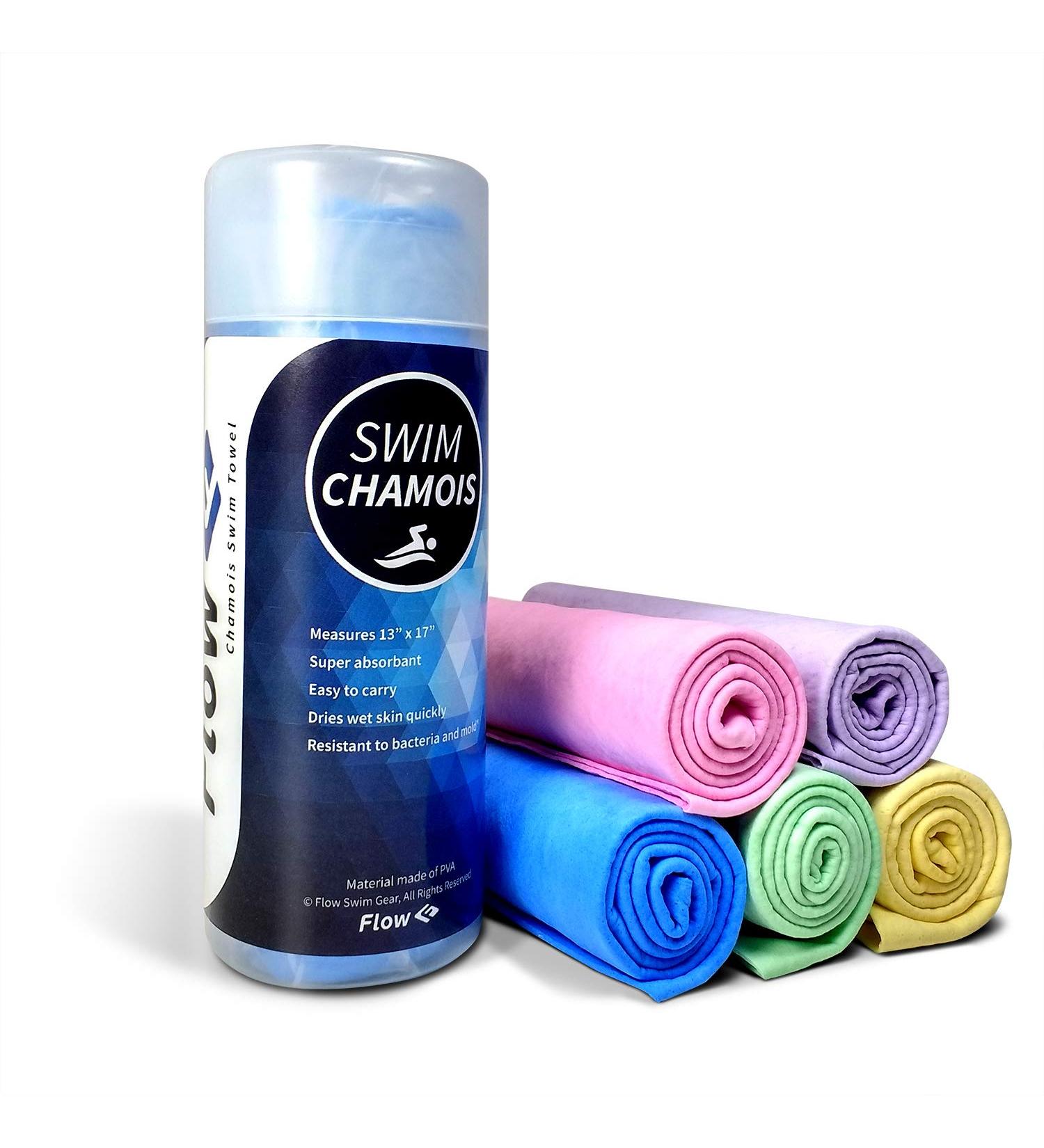 Flow Swim Chamois - Quick Dry Towel for Swimming, Diving, Triathlons & Water Sports (Blue) - Buy Online on GoSupps.com