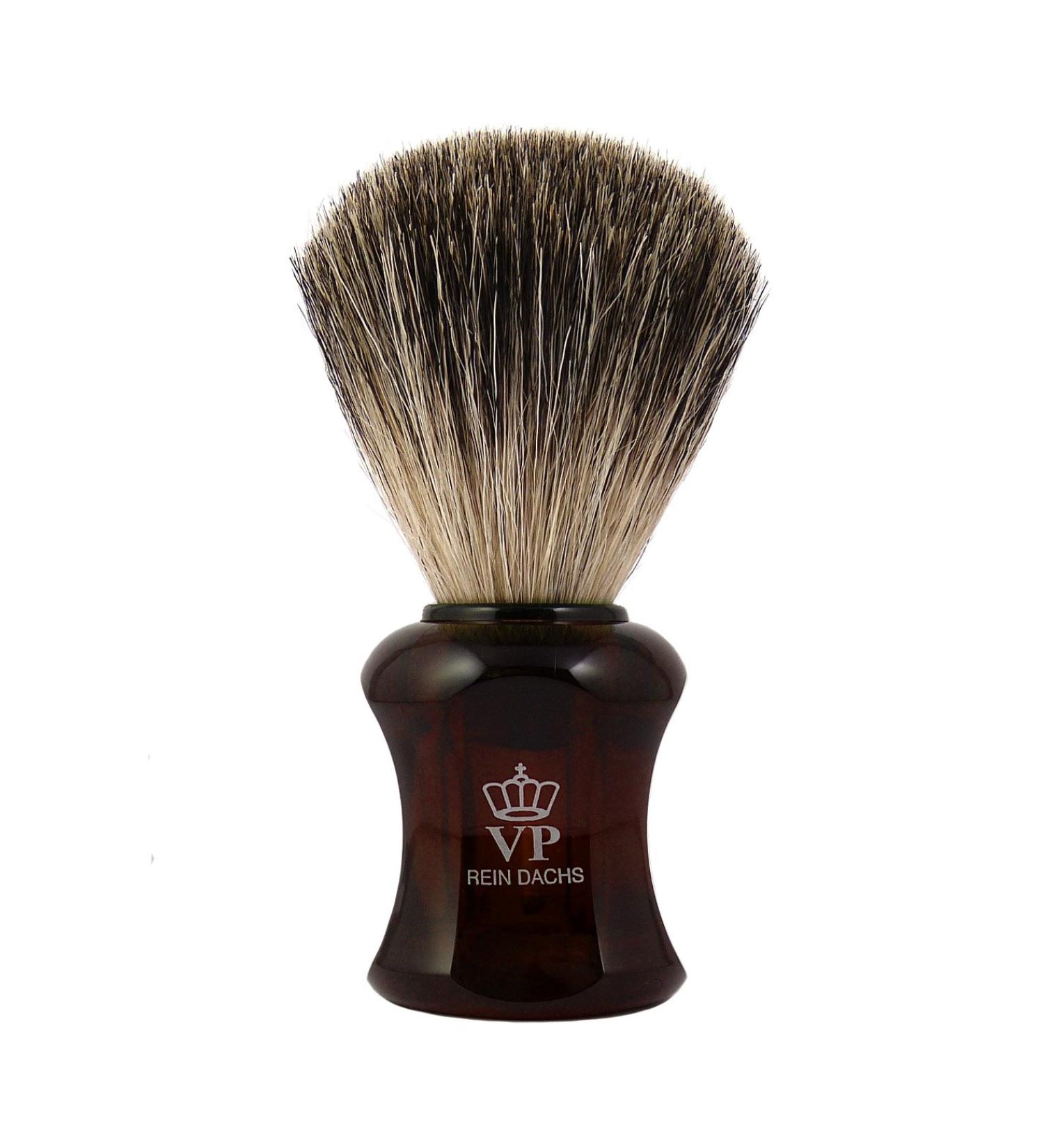 Shaving brush Royal VP - with real pure badger hair - handle brown