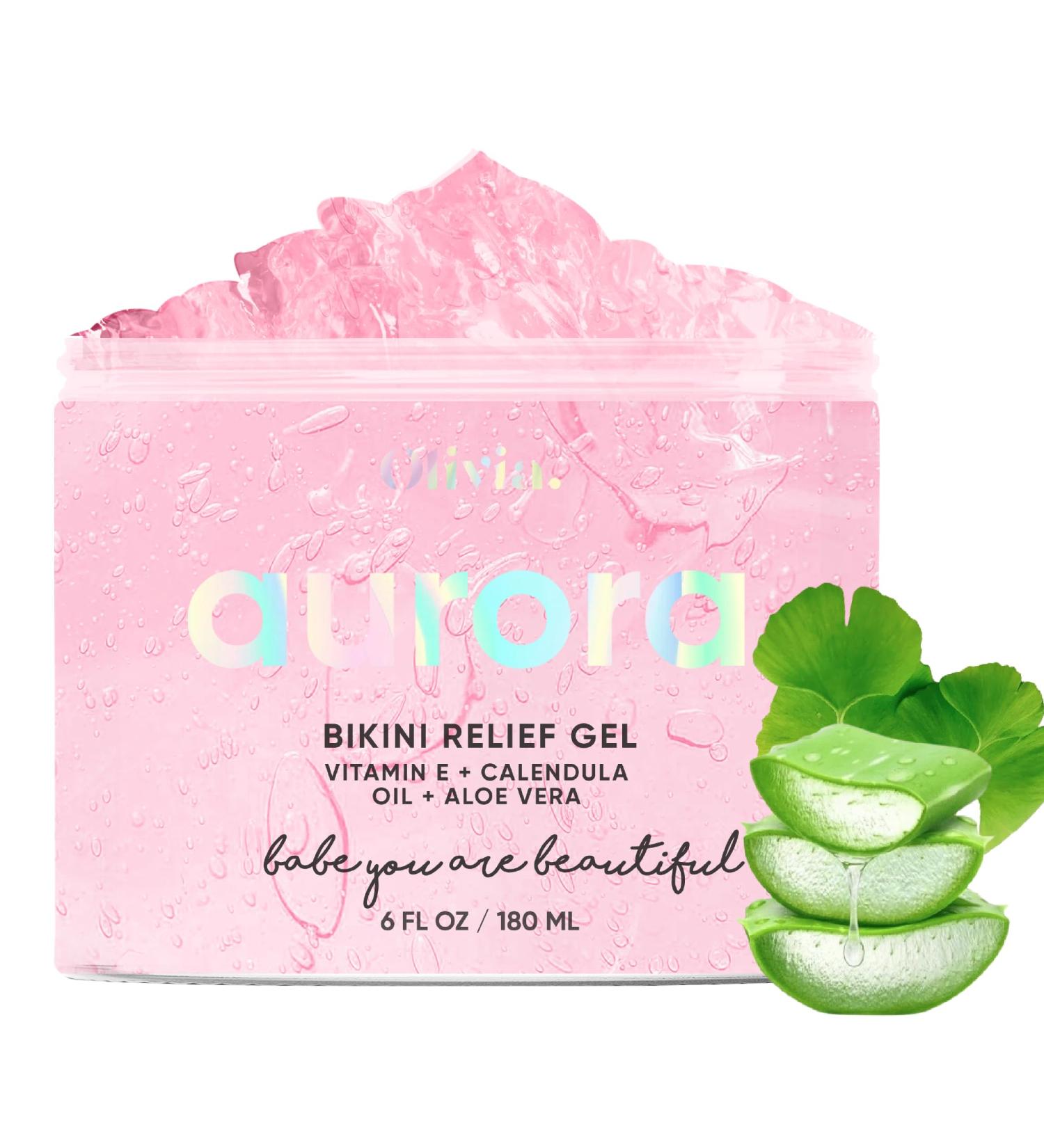 OLIVIA Aurora Intimate Bikini Relief Gel - Vegan & Organic Hypoallergenic PH Balanced for Ingrown Hairs Razor Bumps & Itch Relief - Buy Online on GoSupps.com