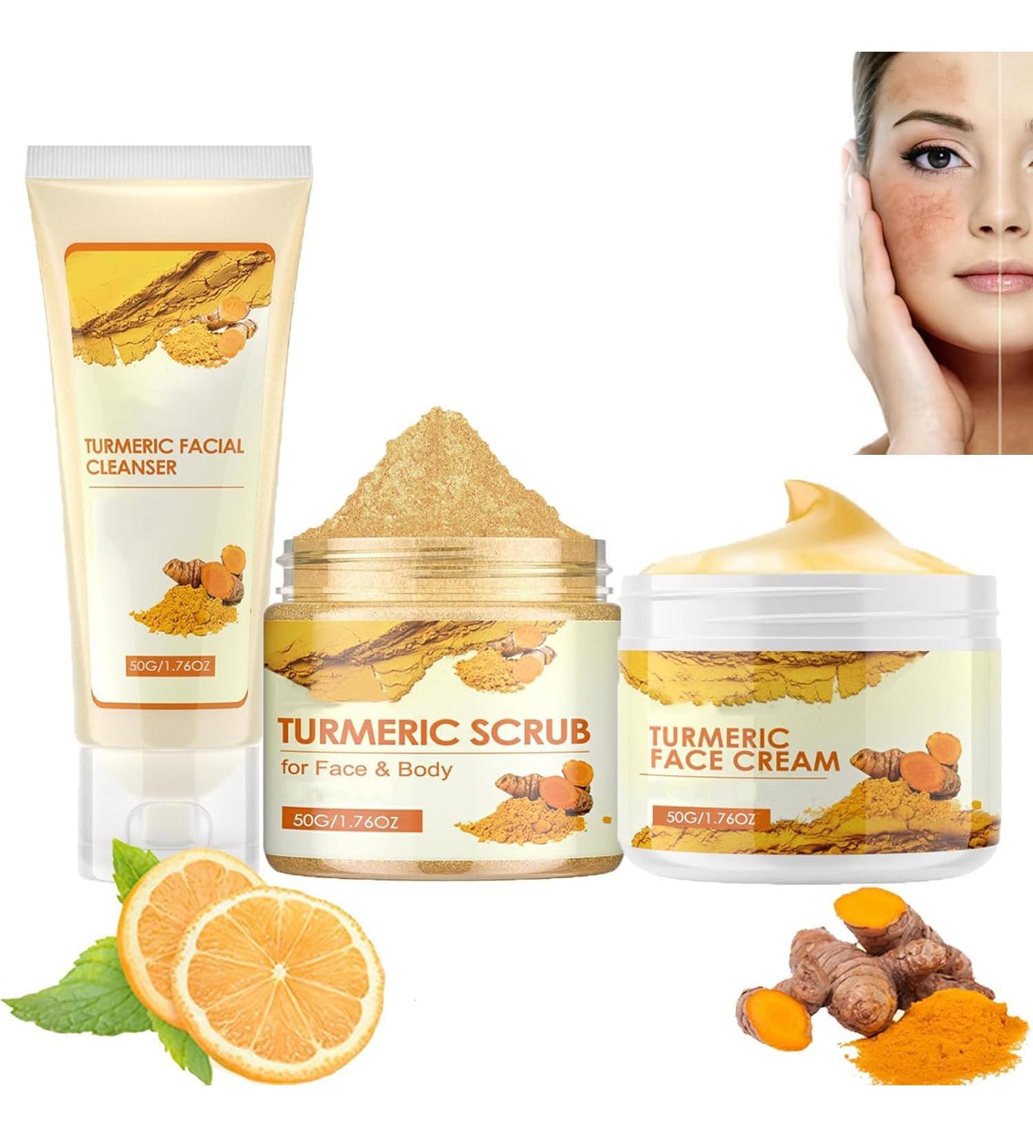 Turmeric Glow Skincare Set | Face Wash Scrub & Body Butter | Exfoliating & Hydrating Skin Care Products for Radiant Skin - Buy Online on GoSupps.com
