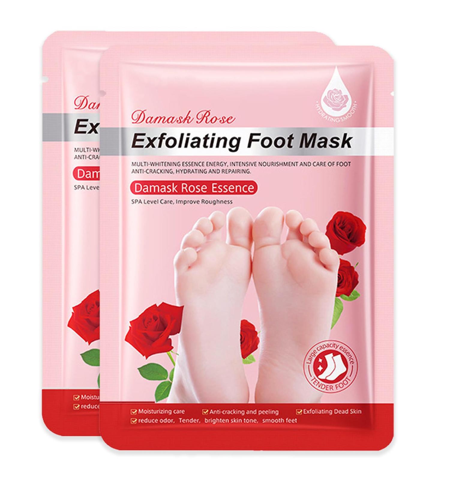 Foot Peel Mask for Hard Skin 2 Pairs Foot Care Foot Moisturiser Exfoliating Sock Hydrating Peeling Foot Mask Foot Exfoliator Foot Masks for Callus Remove Repair Cracked Heel Dead Dry Skin(Rose) - Buy Online on GoSupps.com
