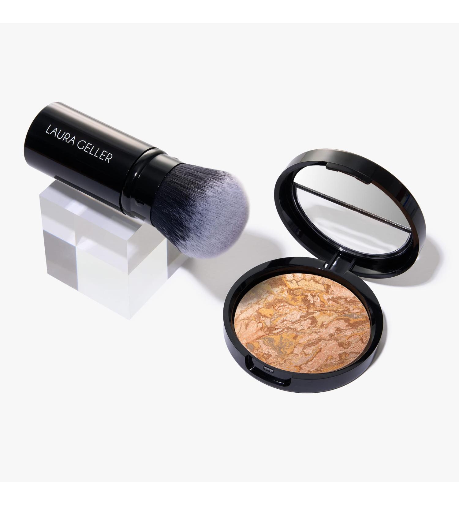 LAURA GELLER Baked Balance-N-Glow Foundation - Medium with Retractable Airbrush Kabuki Brush (2 PC) - Buy Online on GoSupps.com