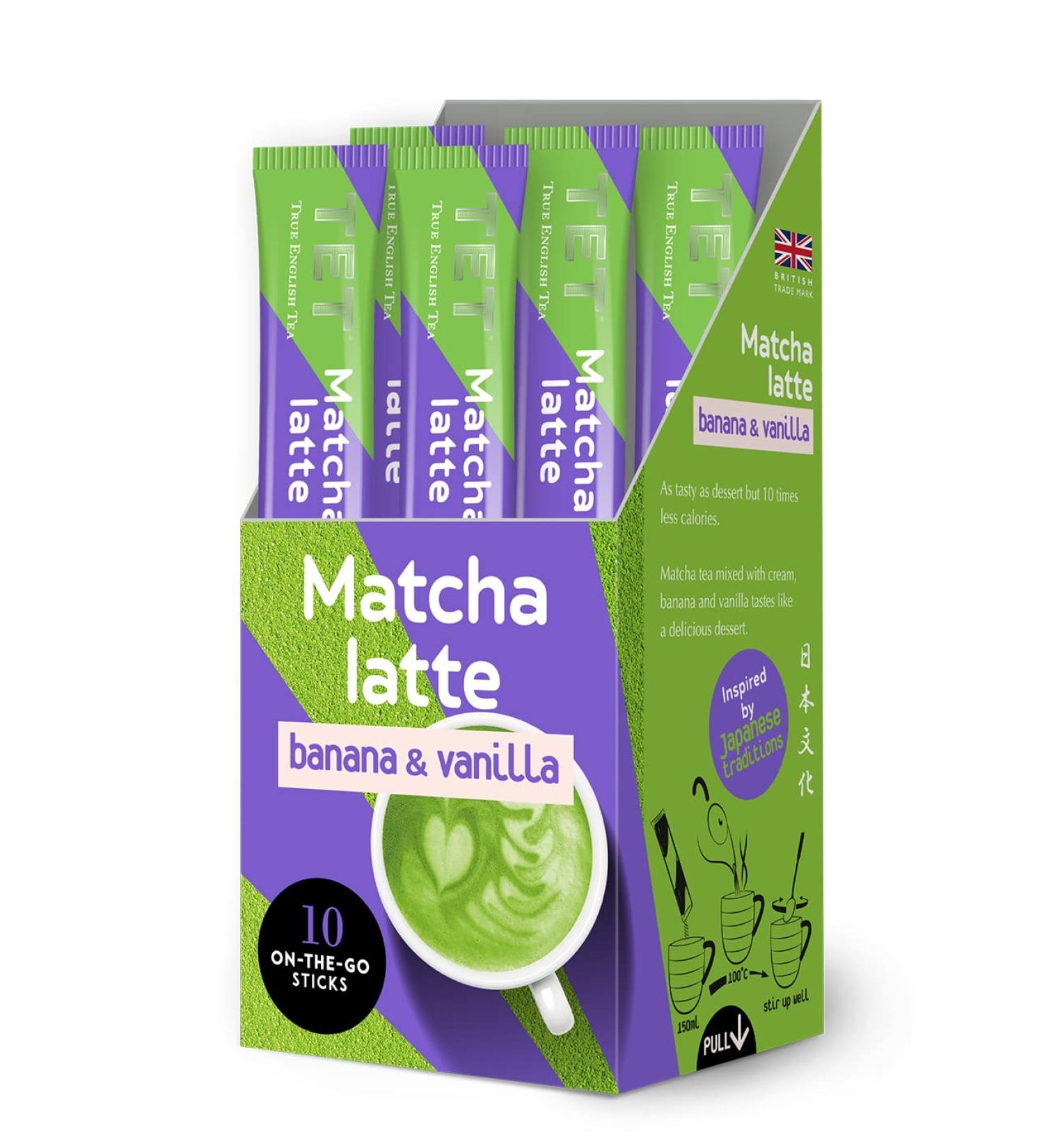 TET Matcha Latte Banana & Vanilla Green Tea Drink - 100g White - Buy Online on GoSupps.com