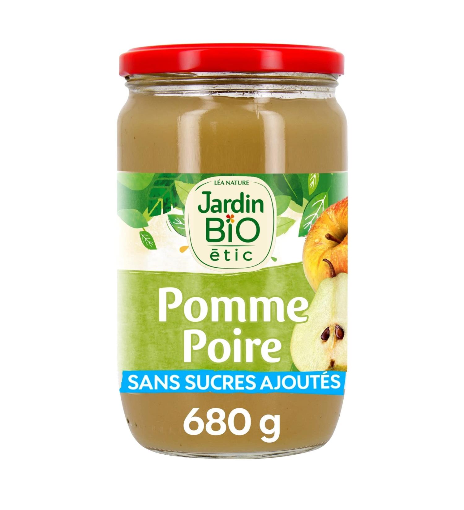 Jardin BiO tic - williams pear apple compote - organic - no added sugar - AB certified - 680 g jar