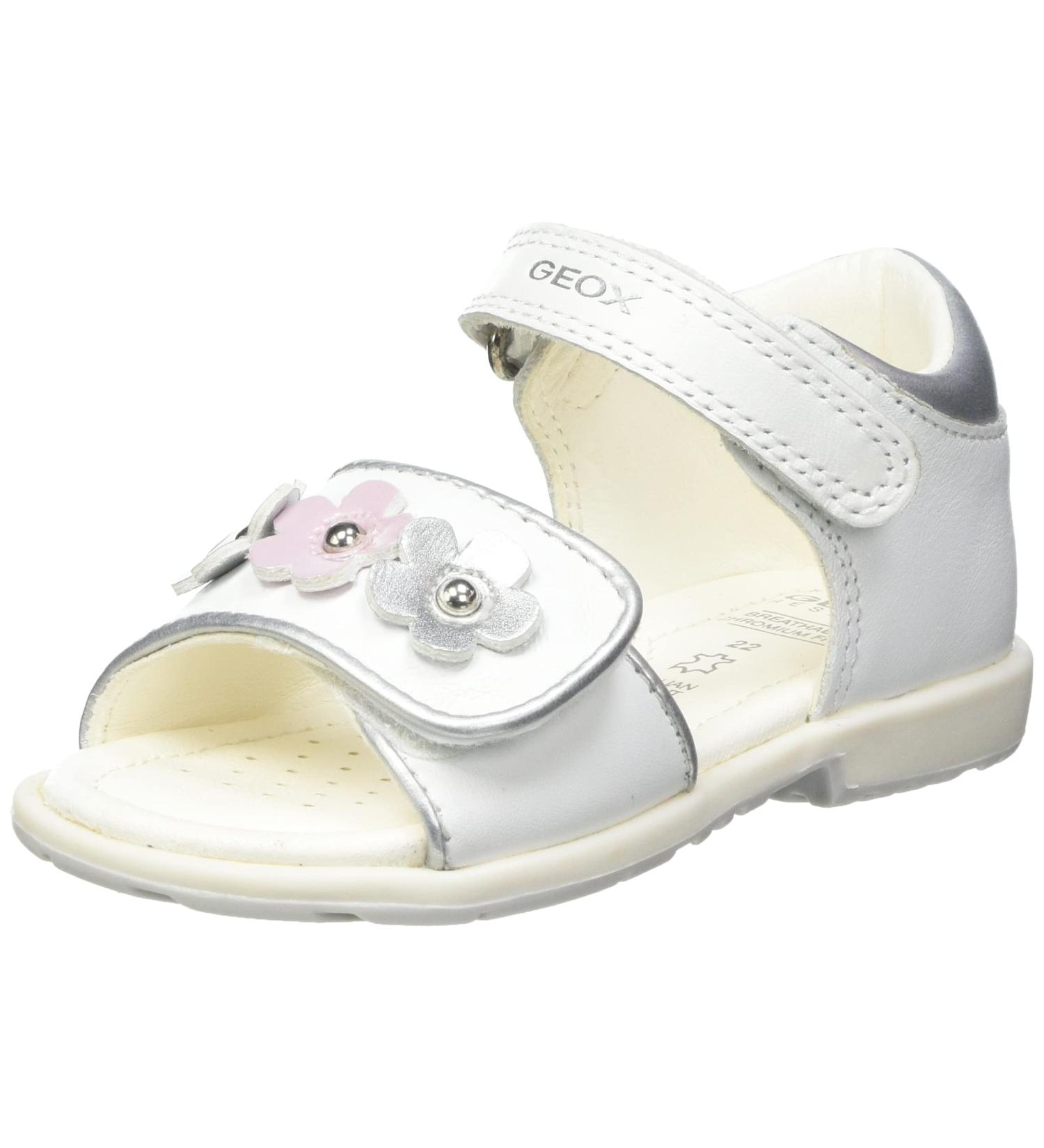 Geox Baby Girls B Verred D Sandals - Size 5 UK, White - Buy Online on GoSupps.com