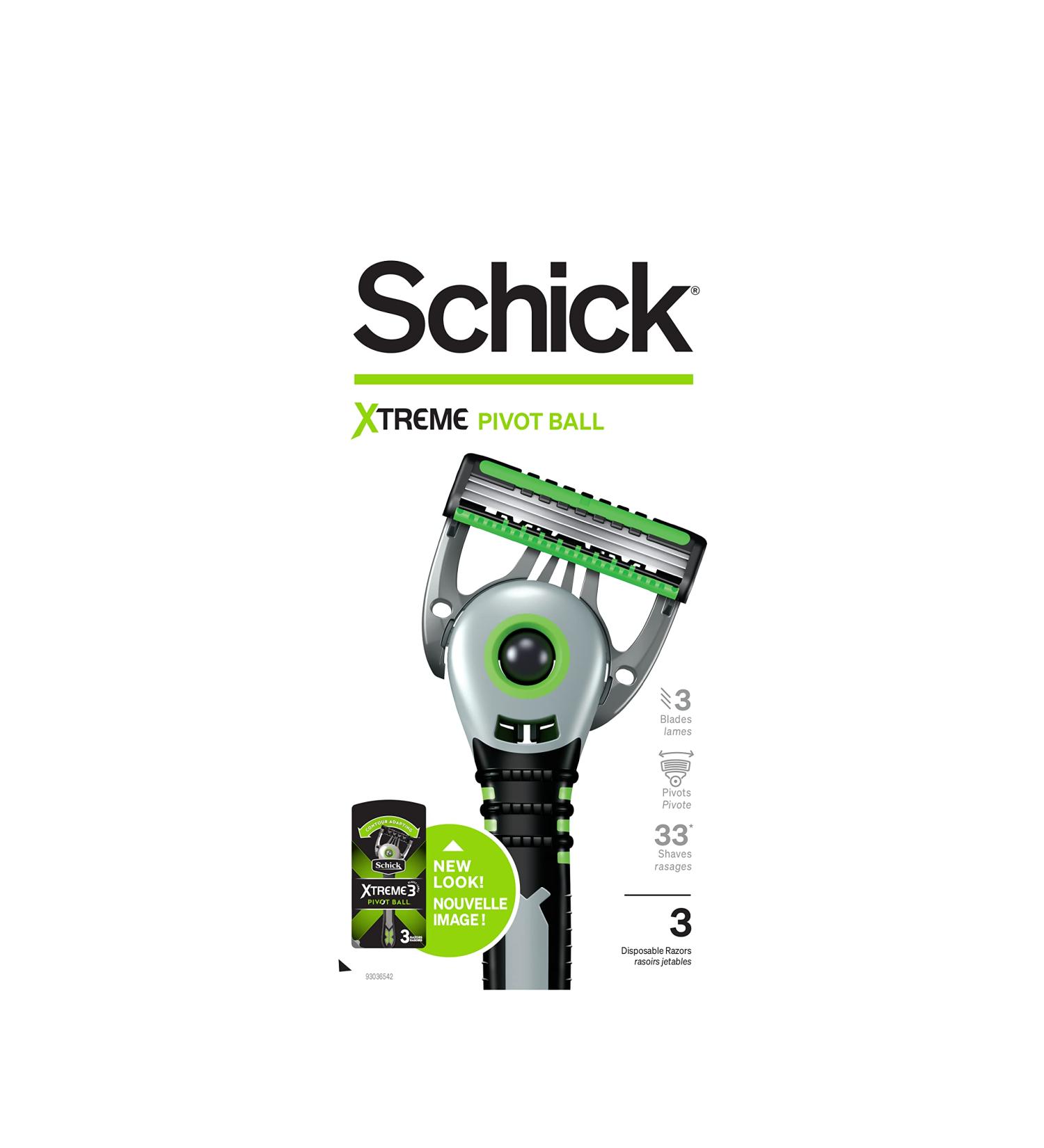 Schick Xtreme Pivot Ball Razor - Best Disposable Razors for Men | 3 Count Pivot Razor - Buy Online on GoSupps.com