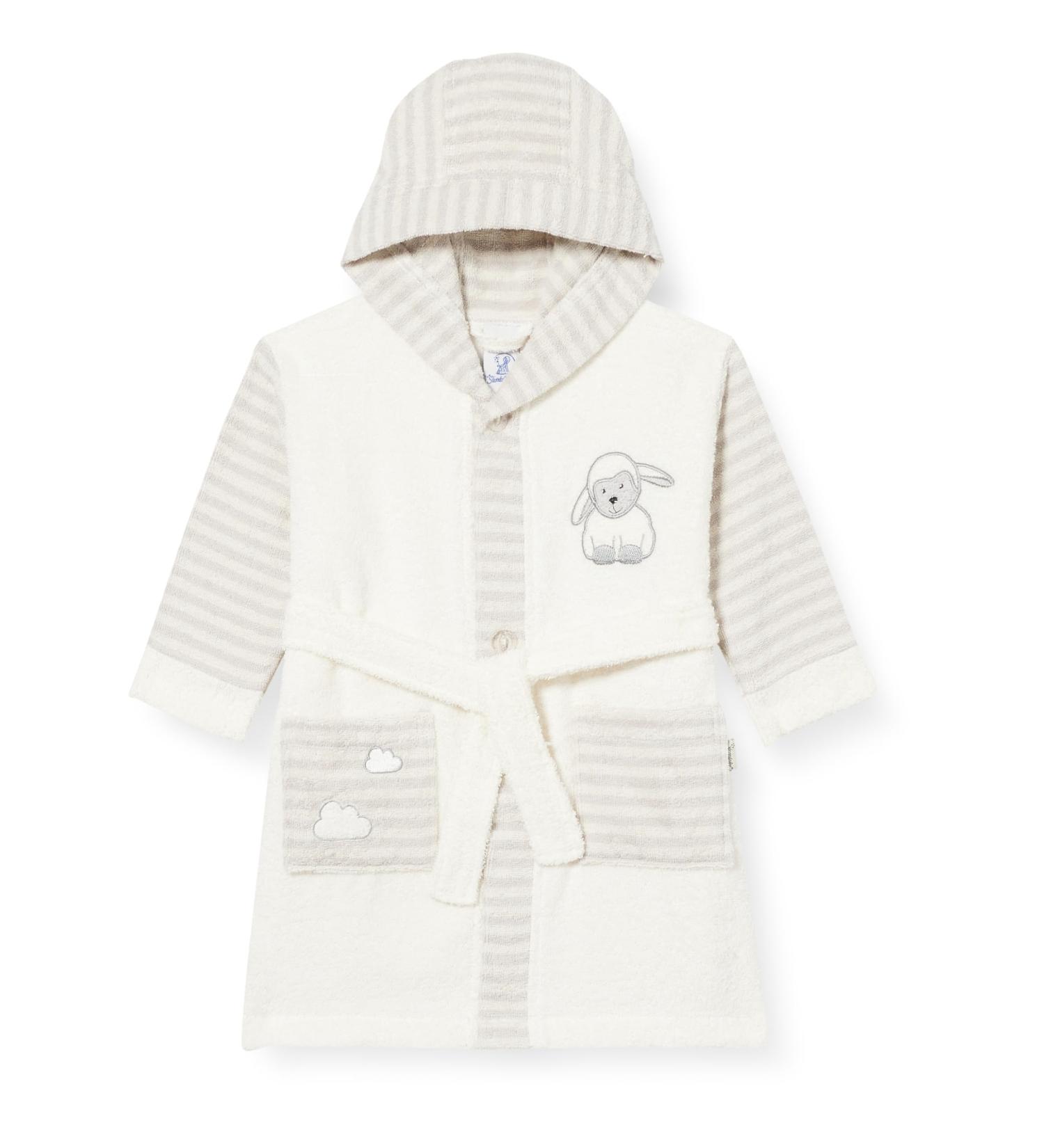 Sterntaler Unisex Baby Hooded Bathrobe Sheep Stanley 116 | Soft & Cozy Infant Bathrobe | International Shipping Available - Buy Online on GoSupps.com