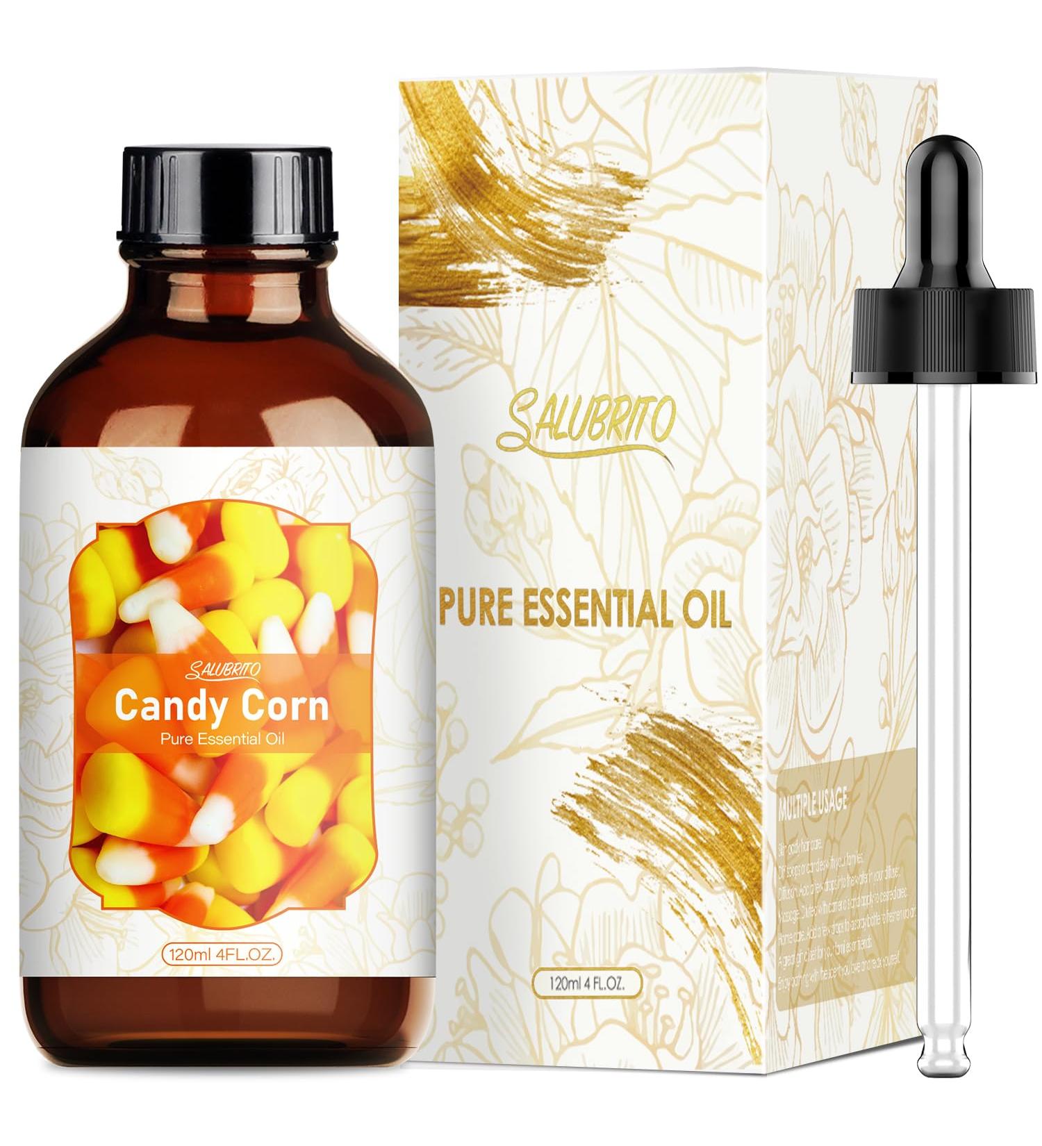SALUBRITO Candy Corn Essential Oil 120ml - Pure & Natural Aromatherapy Oil for Diffusers, Skin, Headache Relief, Relaxation, Sleep, Candle & Soap Making - Strong Scented Fragrance Oil - Buy Online on GoSupps.com
