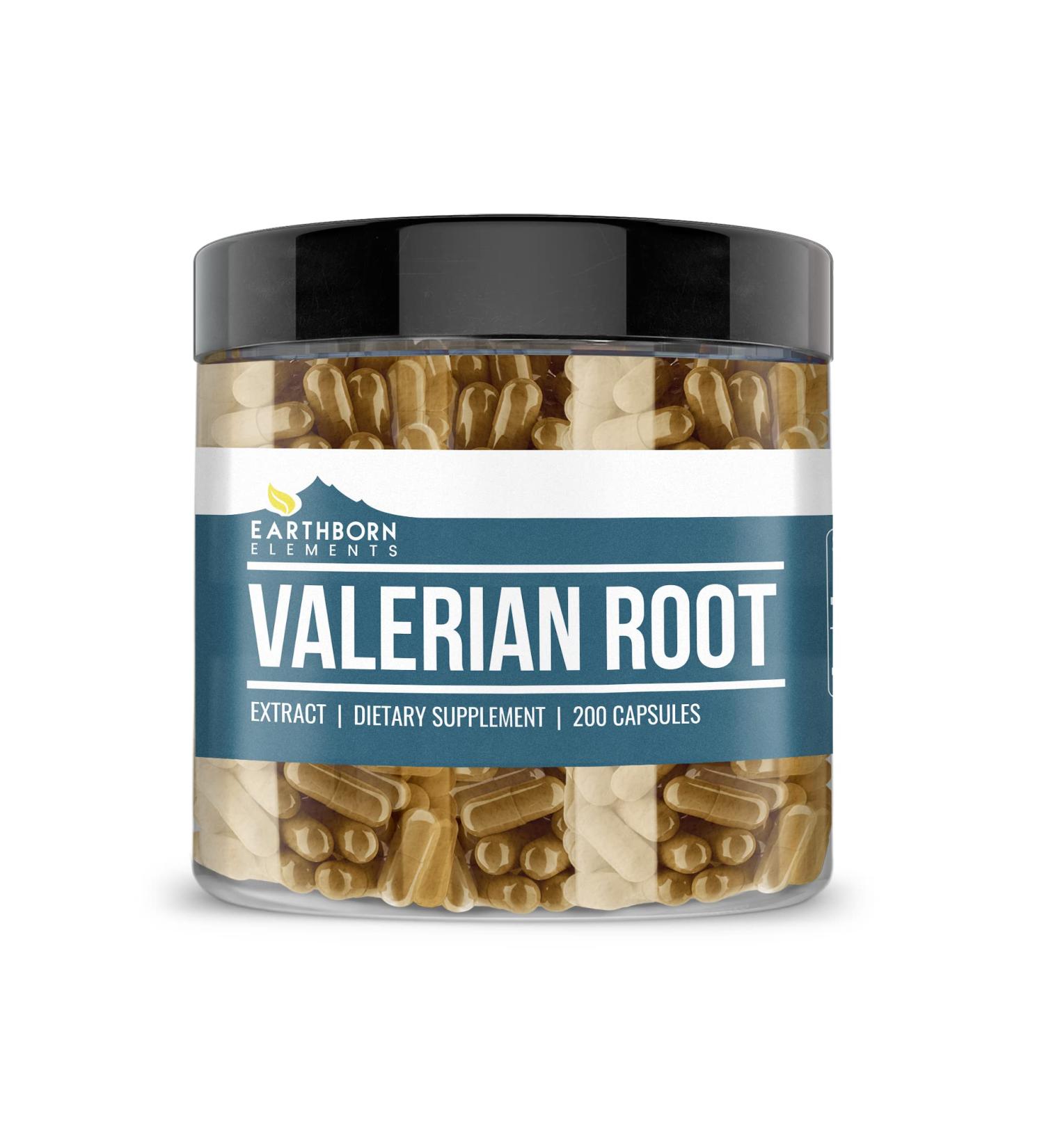 Earthborn Elements Valerian Root 200 Capsules - Pure, Undiluted, No Additives - Buy Online on GoSupps.com