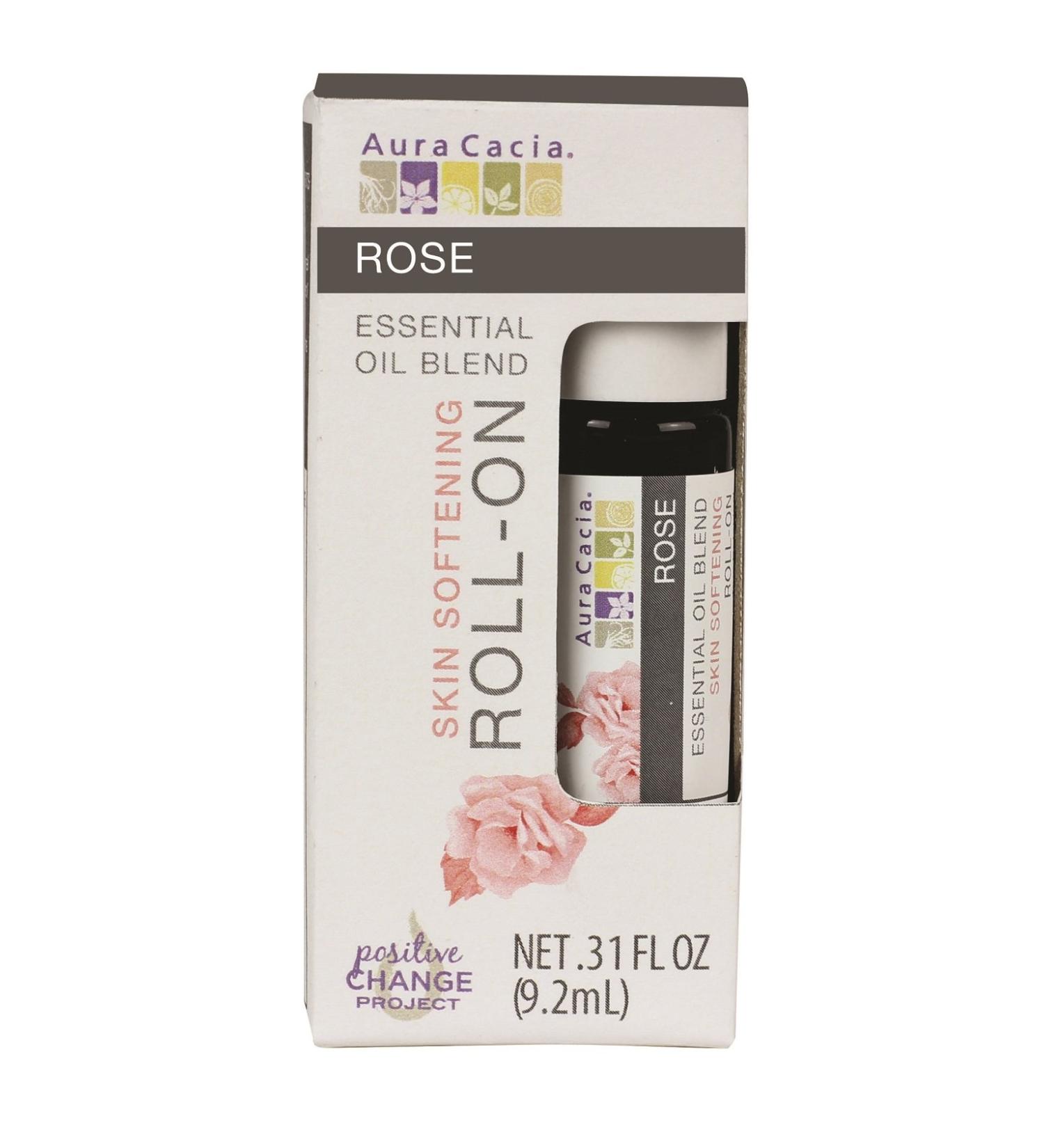 Aura Cacia Rose Roll-On Essential Oil Blend 0.31 oz - Pure Aromatherapy for Relaxation & Wellness - Buy Online on GoSupps.com