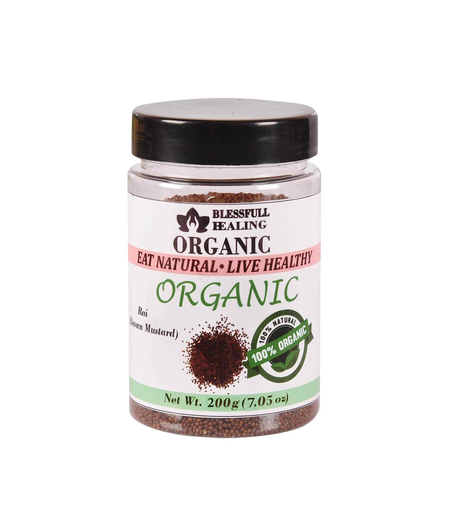 Blessfull Healing Organic Rai (Brown Mustard) 200 Gram Airtight Container (Packing May Vary) 200 Gram 7.05 oz - Buy Online on GoSupps.com