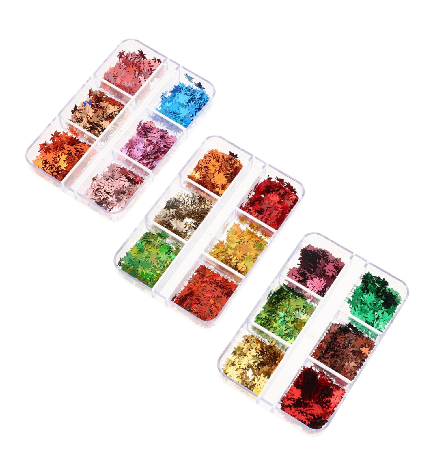  Beavorty Beavorty 3 Boxes Glitter Maple Leaf Nail Sequins for Manicure Durable Plastic Nail Charms DIY Decorations for Women - Buy Online on GoSupps.com