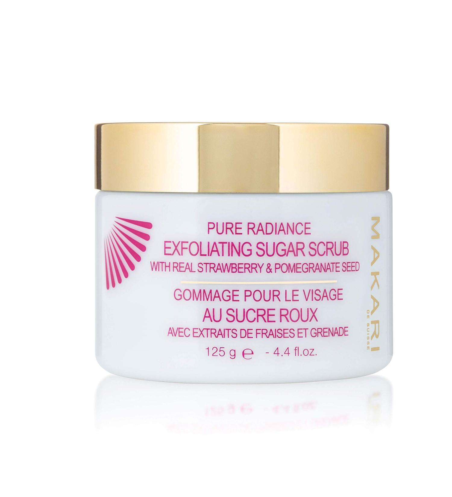 Makari pure ray peeling sugar peeling 4.4 ounces-rejuvenated and maintains the skin for a bright soft and smooth complexion with real strawberry and pomegranate seeds for all skin types