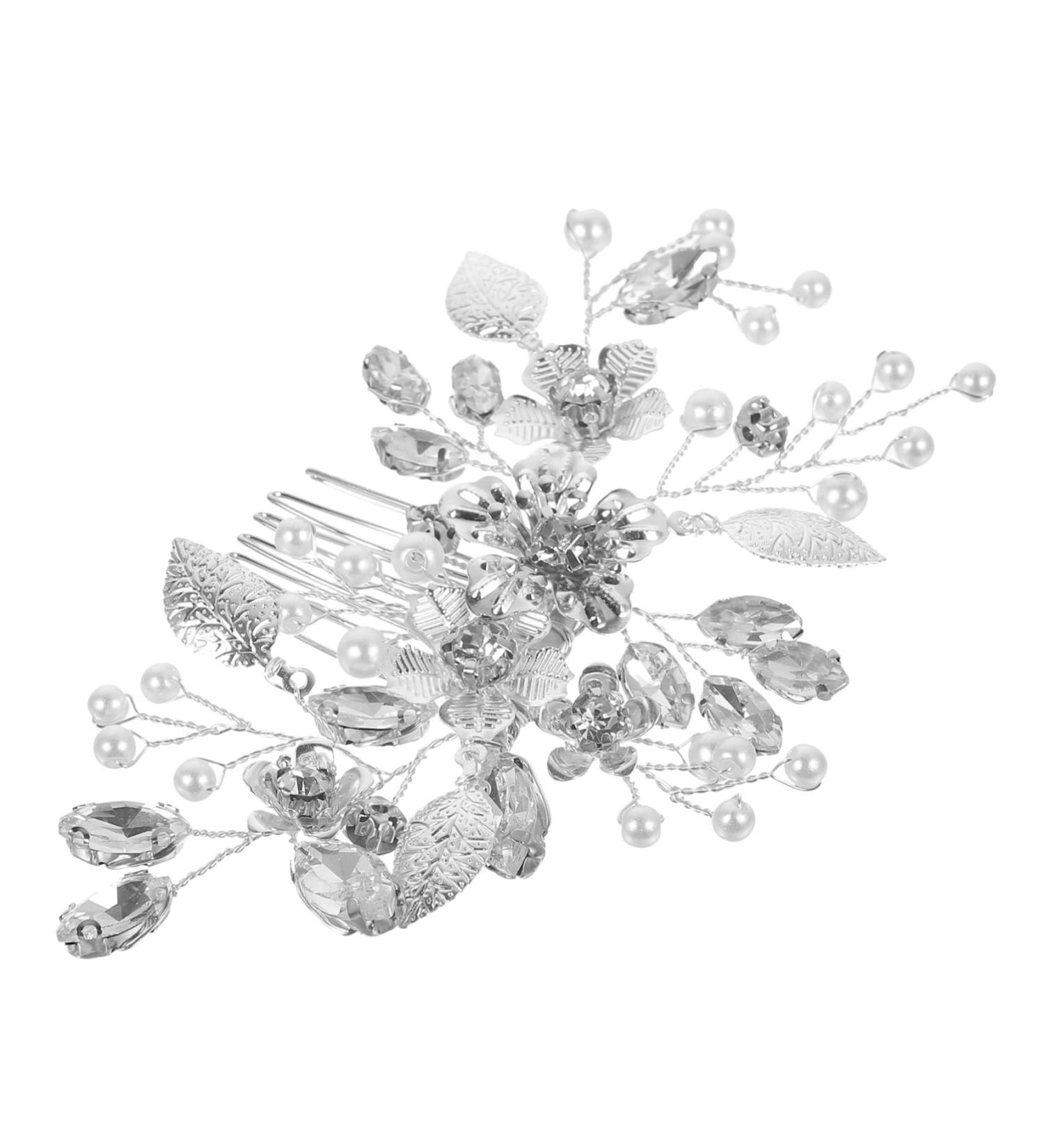 Beavorty Bridal Hair Comb Clip Wedding Hair Accessories Tiara Hair Side Comb Rhinestone Hair Decoration Bridal Hair Accessories Rhinestones Hand Drill The Flowers Bride - Buy Online on GoSupps.com