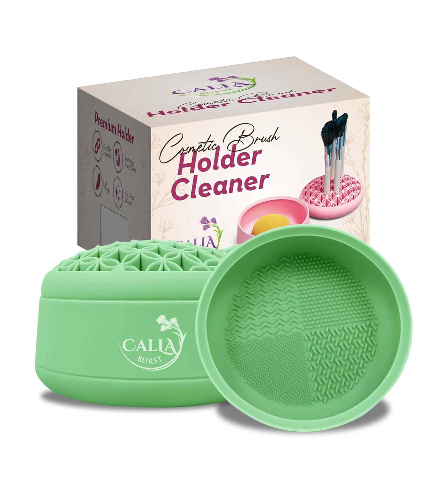 3 in 1 Silicone Makeup Brush Cleaner | Mat Drying Rack & Organizer | Best Tool for Beauty Cosmetic Brushes Green - Buy Online on GoSupps.com