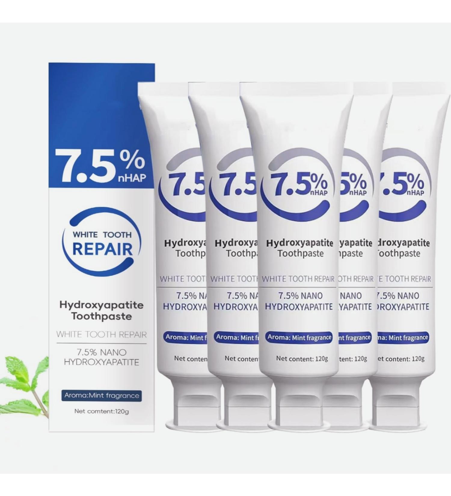 Hydroxyapatite Toothpastes for Enamel Protection and Tooth Strengthening Gentle Mint Fresh Breath Daily Use for Oral Health(5pc) - Buy Online on GoSupps.com
