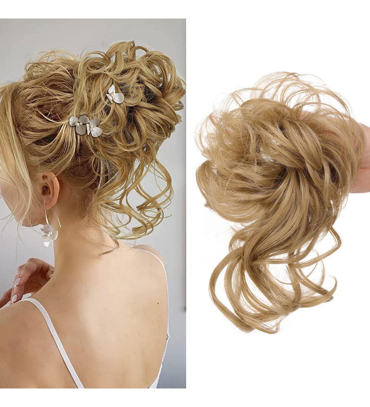 Scrunchie hair Bun Updo Hairpiece Messy Bun Hairpiece Voluminous Curly wavy Messy Hair Bun ponytail Extensions for Women Girls (#24) - Buy Online on GoSupps.com