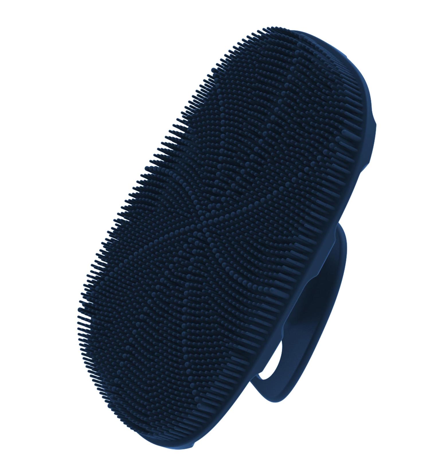 Yadmal Dark Blue Silicone Body Brush & Scrubber - Sterile Shower Sponge for Men | International Shipping - Buy Online on GoSupps.com