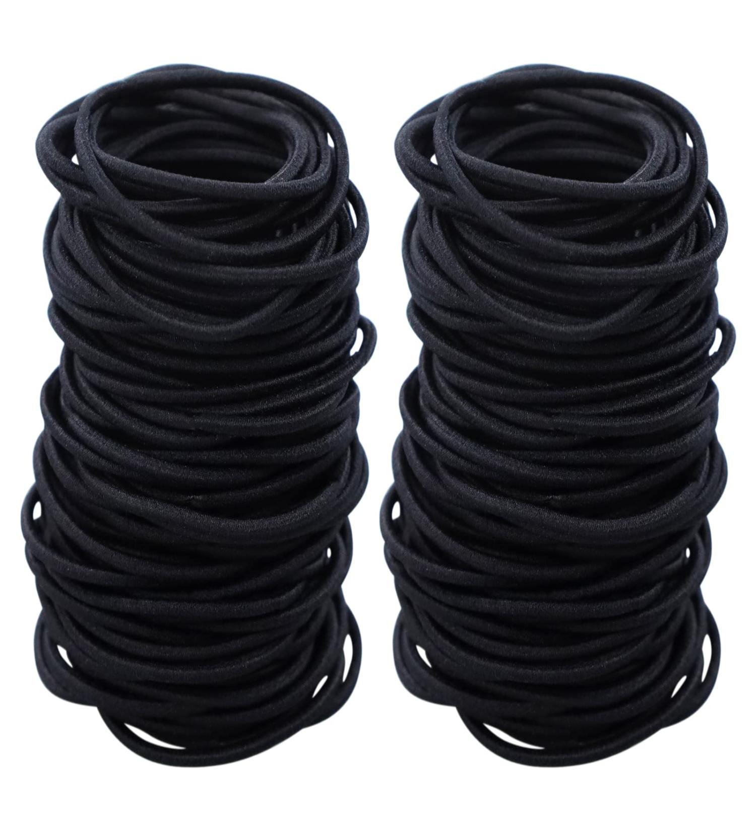100 Pieces Black Hair Ties - Metal-Free Small Elastic Ponytail Holders for Girls Women & Men | Premium Hair Accessories - Buy Online on GoSupps.com
