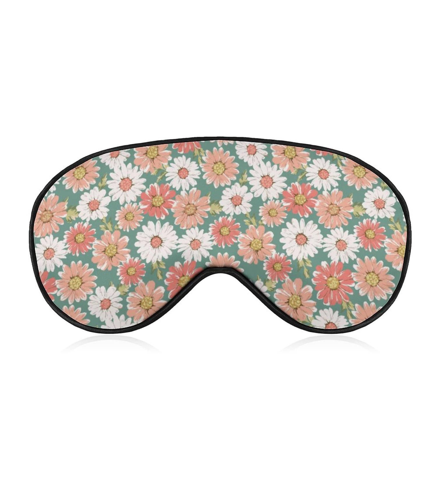 Daisy Flower Pattern Sleep Mask for Women | Adjustable Eye Shades Cover with Elastic Strap - Perfect for Travel & Relaxation - Buy Online on GoSupps.com