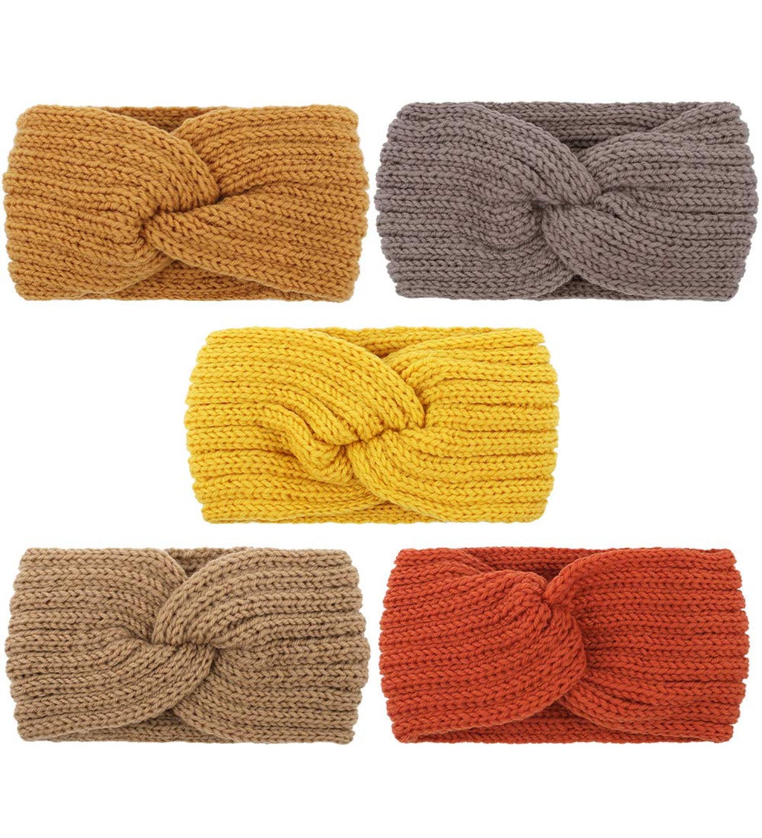 5-Pack Aoprie Knit Wide Headbands for Winter - Orange Ear Warmers for Women and Girls - Buy Online on GoSupps.com