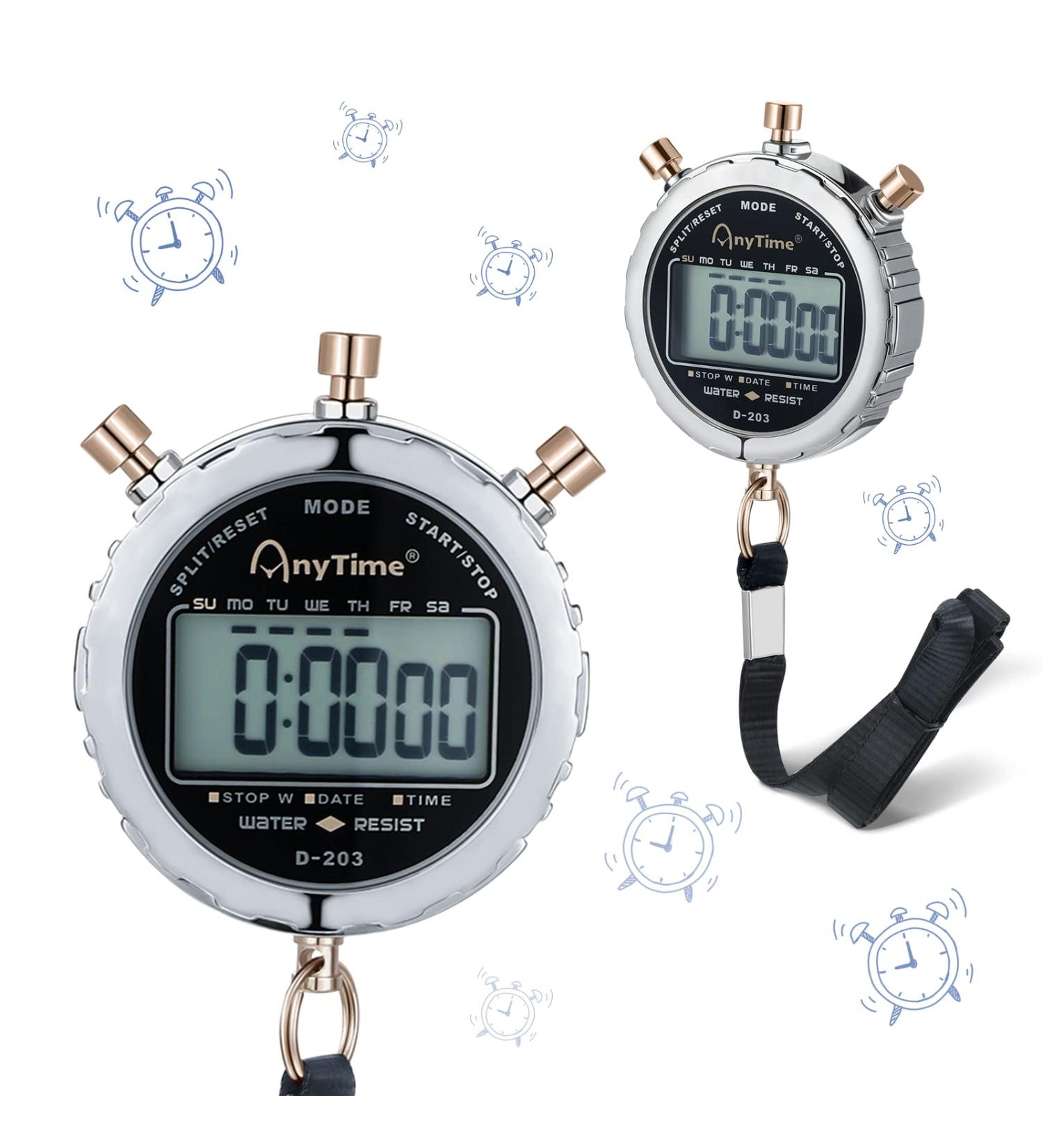 2 Pcs Metal Waterproof Digital Sports Stopwatch Timer with 1/100th Second Precision for Training & Competition - Buy Online on GoSupps.com
