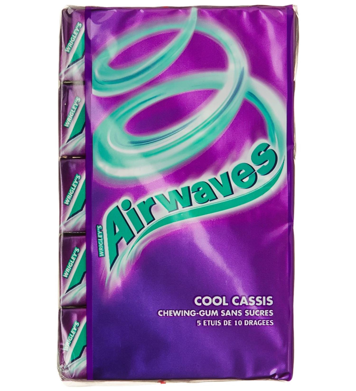 AIRWAVES 5 Etuis de 10 Chewing-Gums sans Sucres aux Go ts Cool Cassis 70g - Buy Online on GoSupps.com
