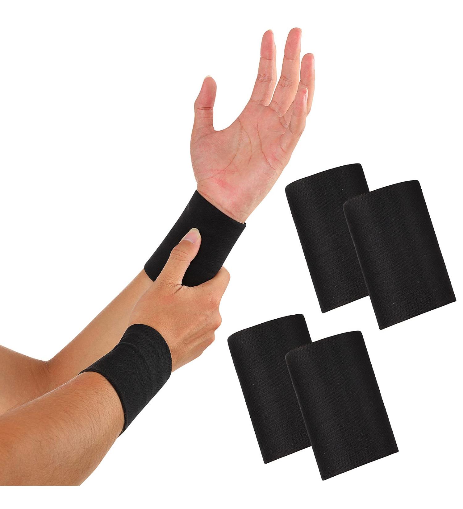 SATINIOR 2 Pairs Compression Wrist Sleeves - Wrist Brace & Support Wraps for Men and Women - Tennis, Tendonitis, Carpal Tunnel Relief - Black, Medium - Buy Online on GoSupps.com
