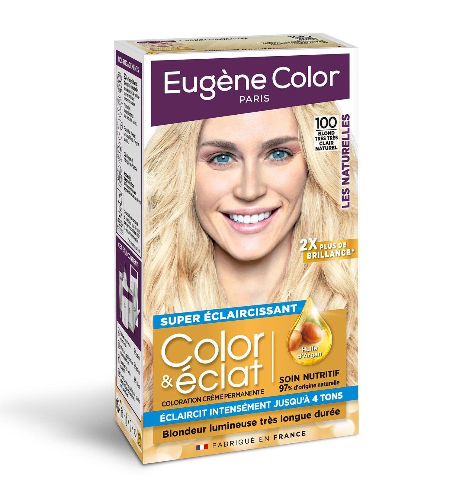 EUGENE COLOR Coloration Permanente Blond Ultra Clair Naturel Brillance Sublim e l'Huile d'Argan (115 ml) - Le Lot De 3