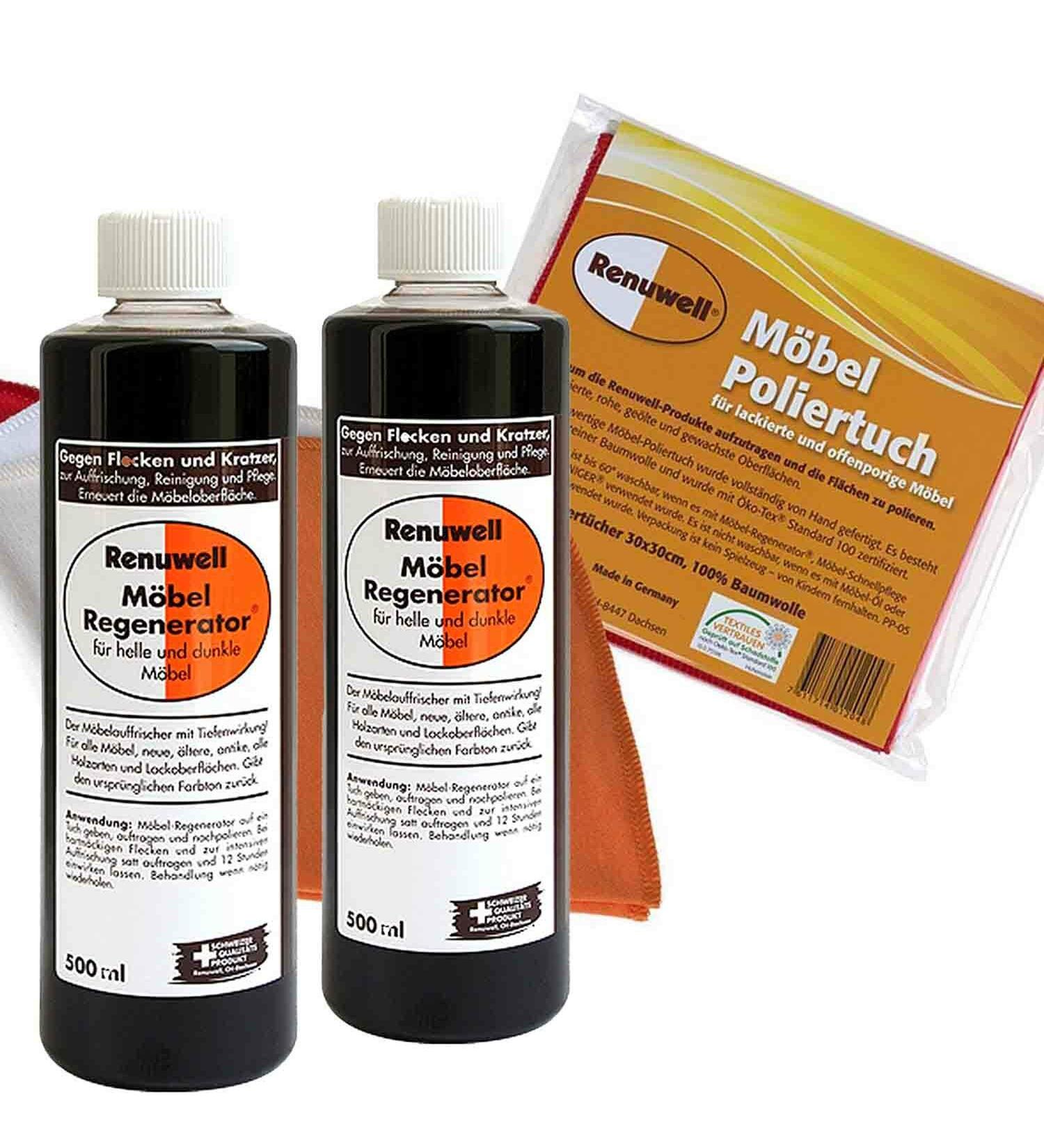 Renuwell Furniture Polishing Cloth & Regenerator Set - 6-Piece Economy Kit for Glossy Revived Furniture | International Shipping - Buy Online on GoSupps.com