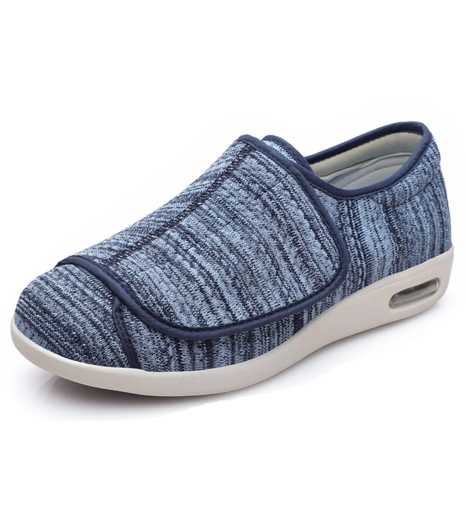 Diabetic Slippers Women Men Wide Width Adjustable Closure Memory Foam Sole Elderly Edema Shoes 13.5 Blue - Buy Online on GoSupps.com