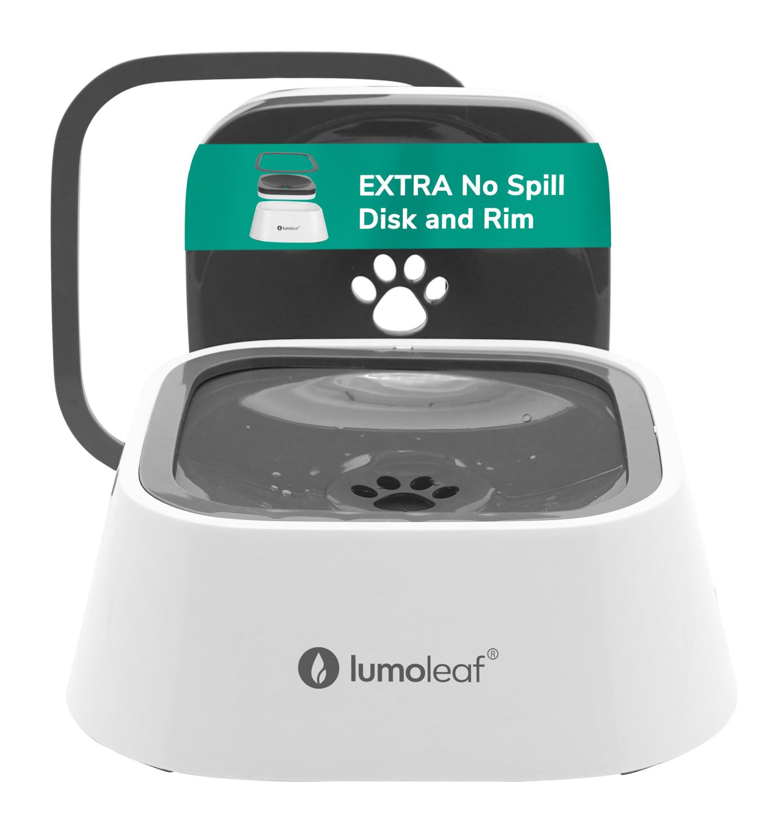 Lumoleaf Dog & Cat Water Bowl - Anti-Spill Slow Feed Gray Double Floating Plate - Buy Online on GoSupps.com