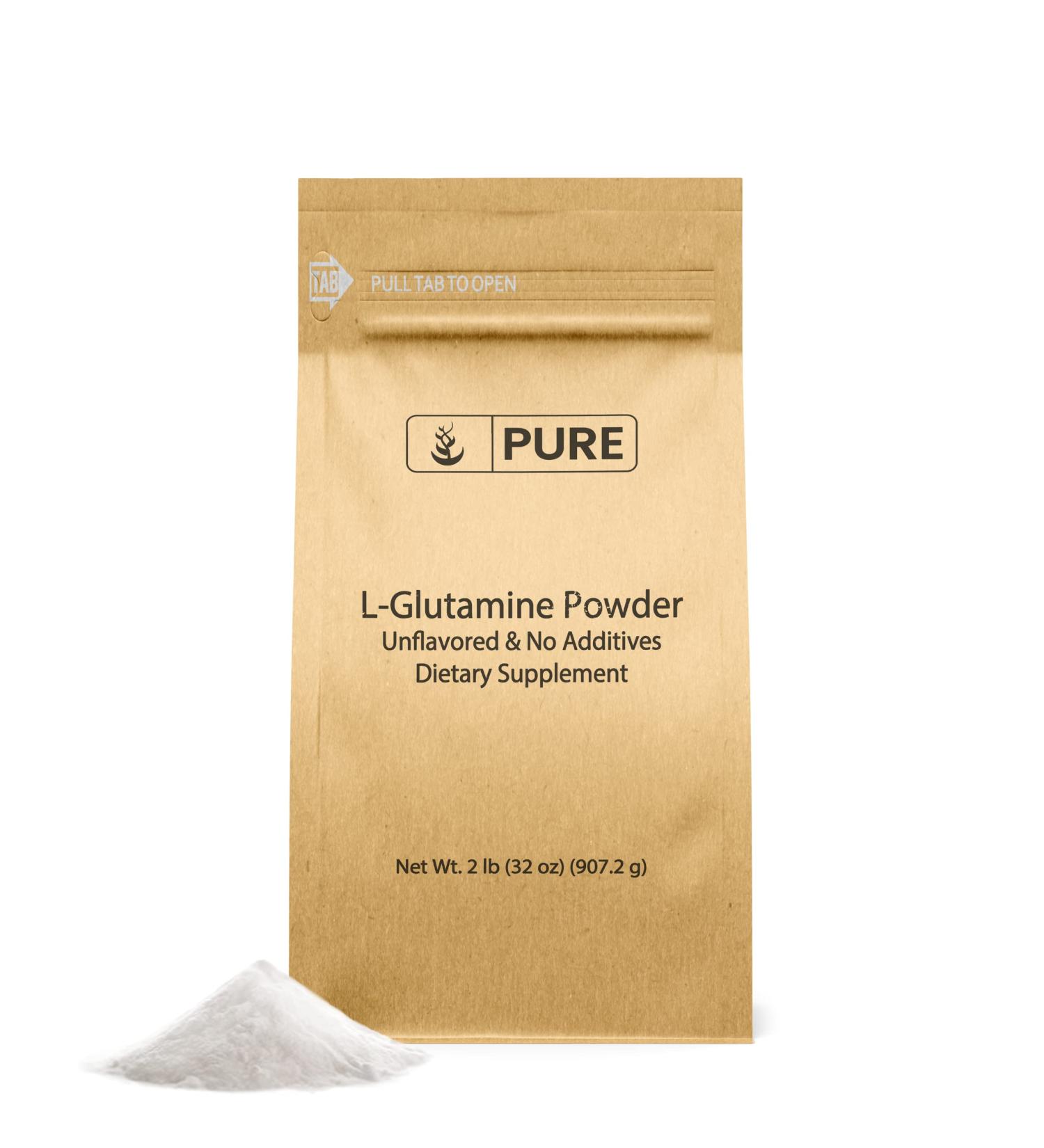 Pure Original Ingredients L-Glutamine (2lb) Alpha-Amino Acid Supplement Powder Lab-Verified 2 Pound (Pack of 1)