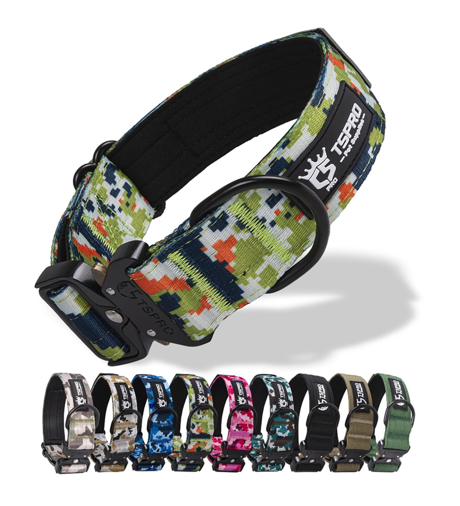 Buy Tspro Premium Camo Dog Collar - Adjustable Thick Quick Lock for All Dog Sizes (Camo Green Size M) - Buy Online on GoSupps.com