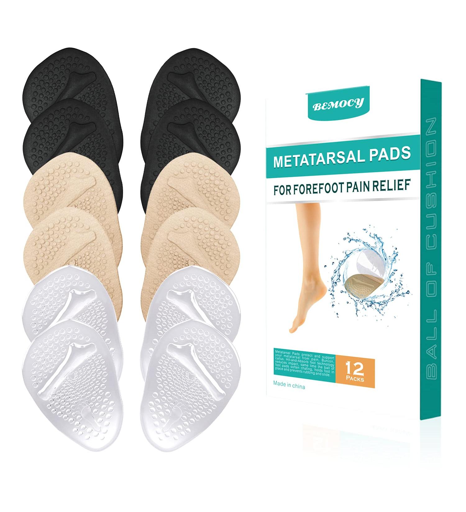 12PCS Ball of Foot Cushions - Soft Gel Metatarsal Pads for High Heels - Forefoot Pain Relief for Men and Women - Buy Online on GoSupps.com