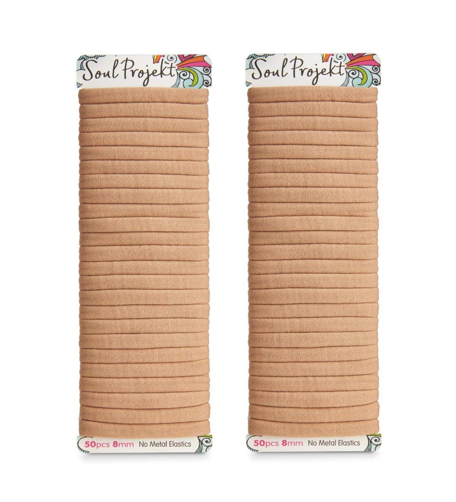 Soul Project 50-Piece Blonde Hair Ties - No Metal Elastic Bands for All Hair Types | Perfect for Ponytails & Buns | Ideal for School Work Gym - Dark Blonde Hair Accessories - Buy Online on GoSupps.com
